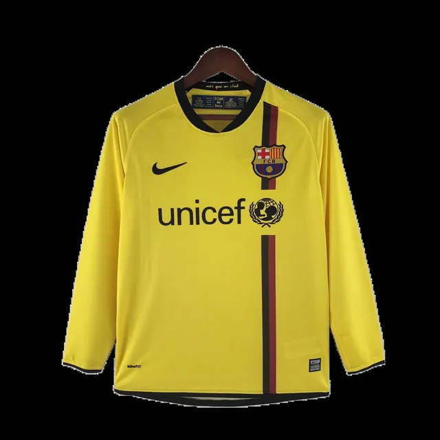 Barcellona Seconda Maglia 2008/09 gialla manica lunga S-XXL