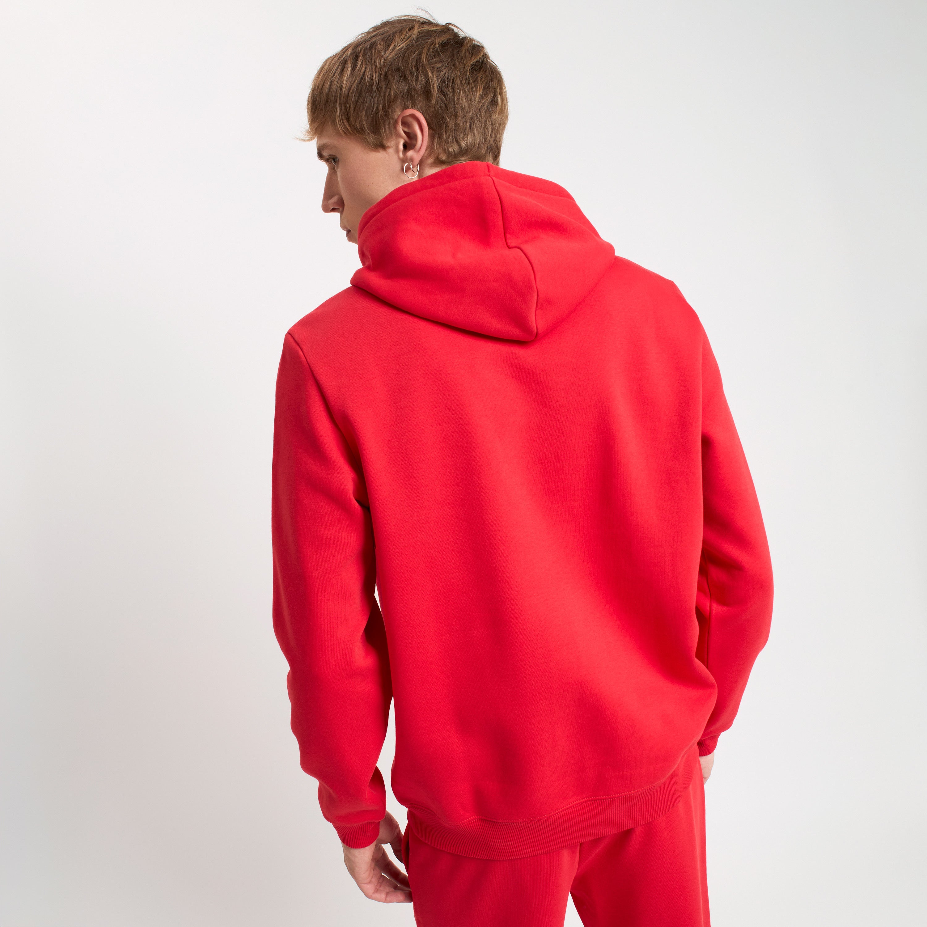 AC Milan Essential Hoodie felpa uomo rossa cappuccio