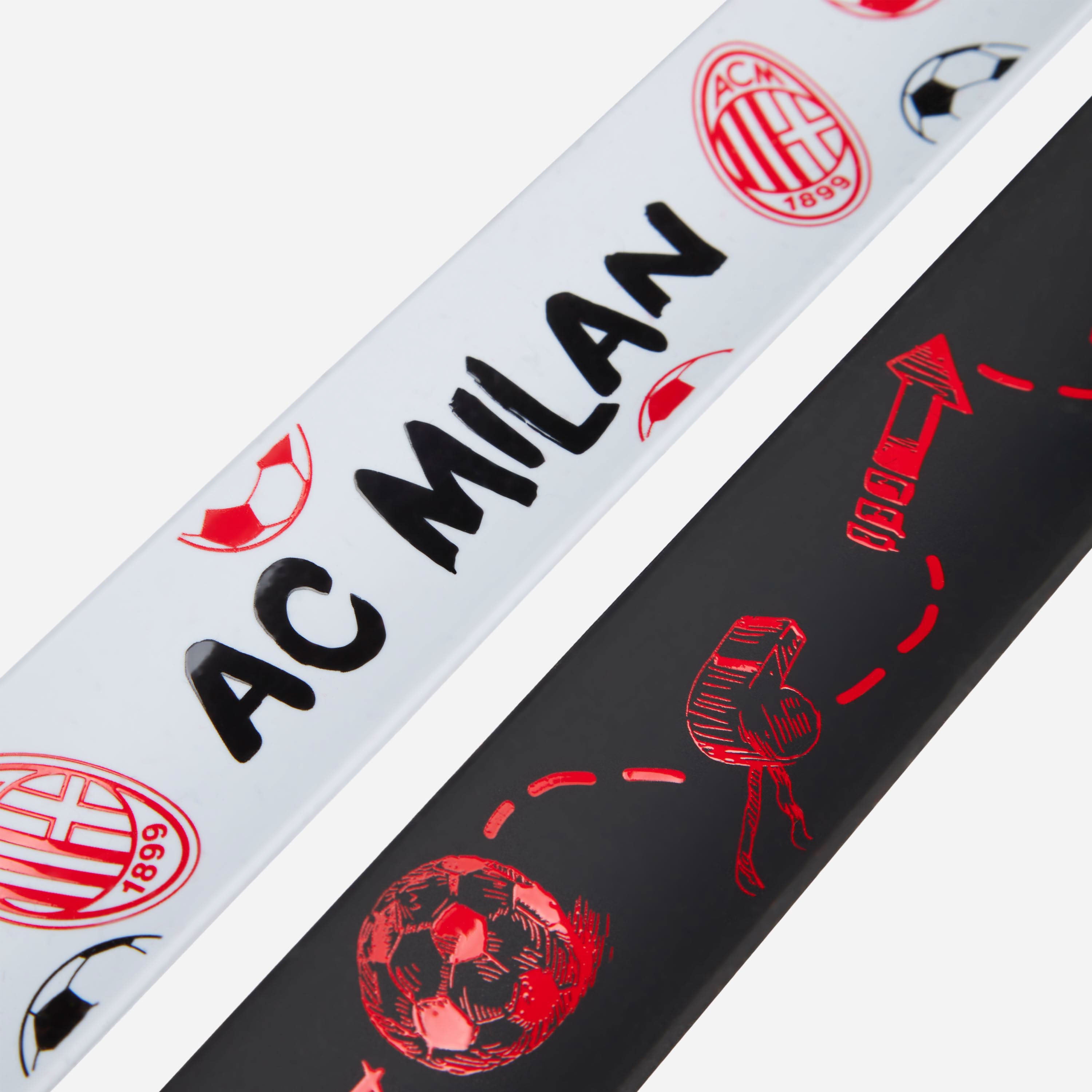 AC Milan Snap Bracelet Bracciale silicone nero taglia unica
