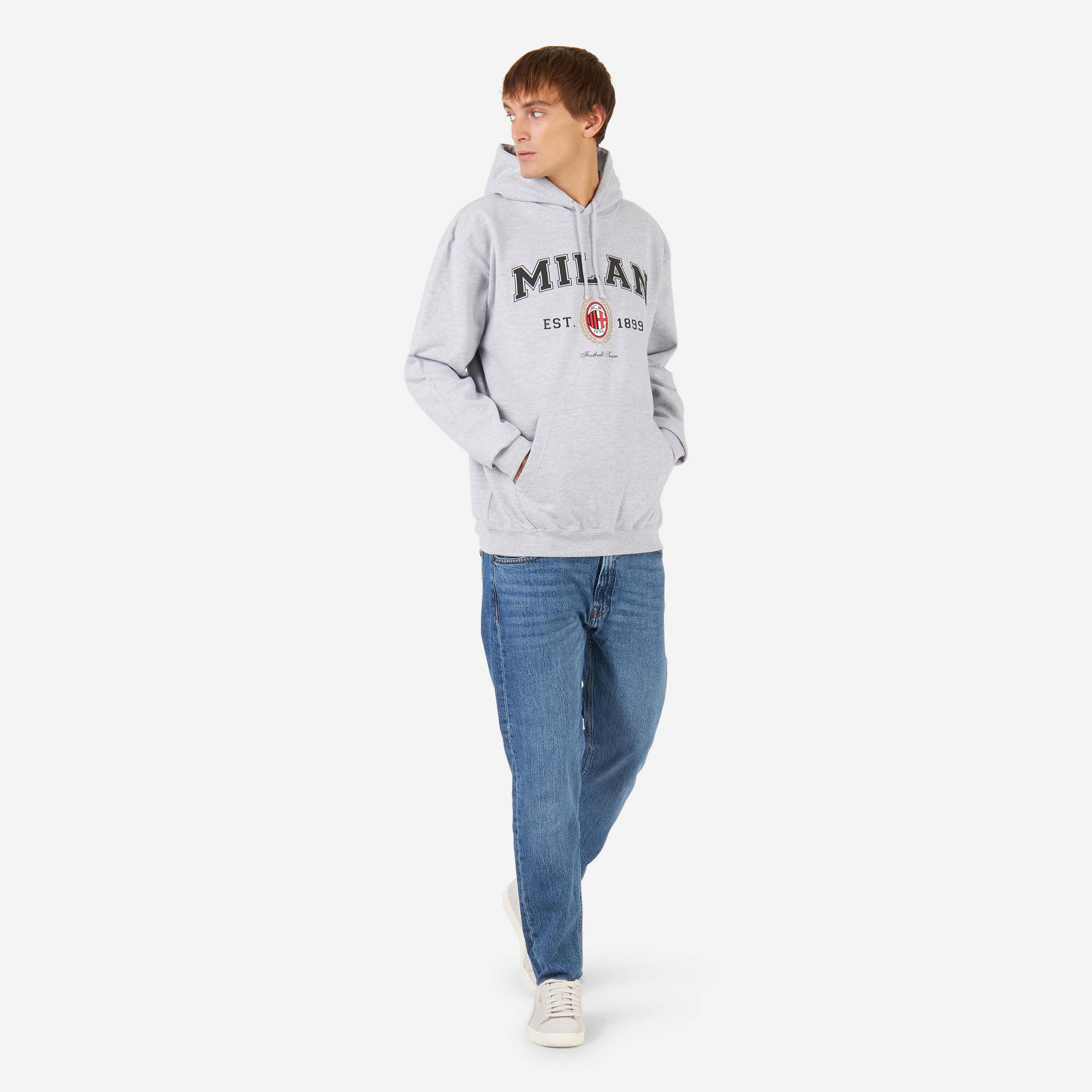 AC Milan College Collection Hoodie felpa cappuccio cotone L