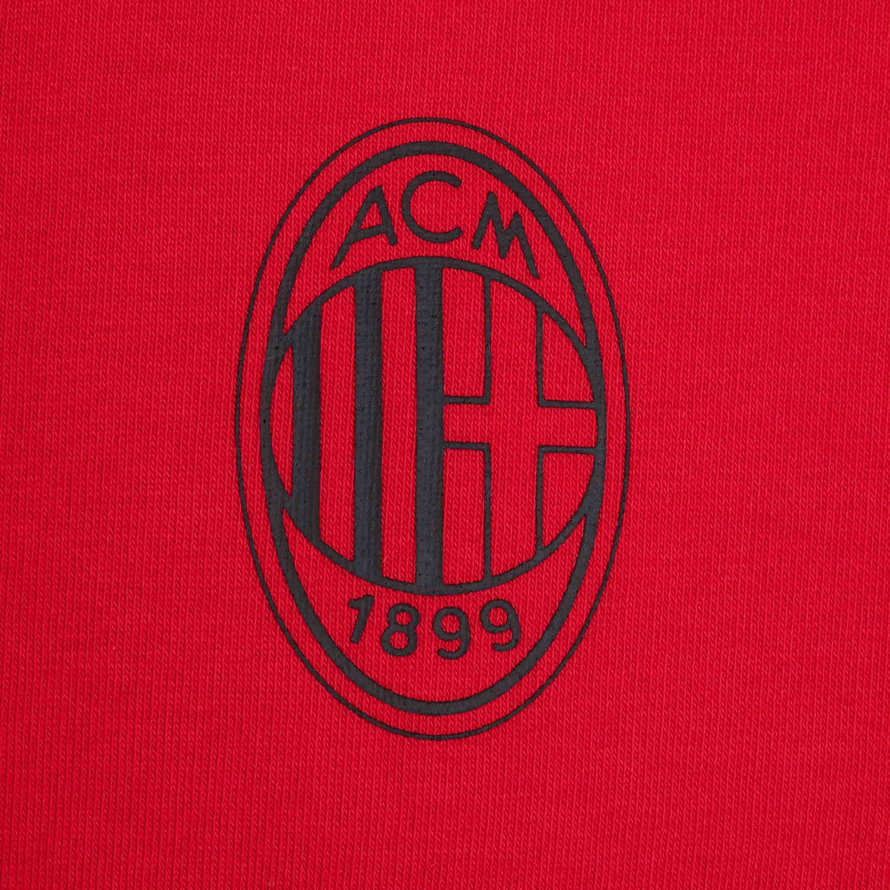 AC Milan Essential Collection Felpa Zip Rossa Uomo Logo
