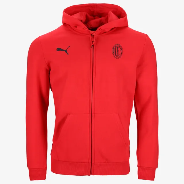 AC Milan Essential Collection Felpa Zip Rossa Uomo Logo