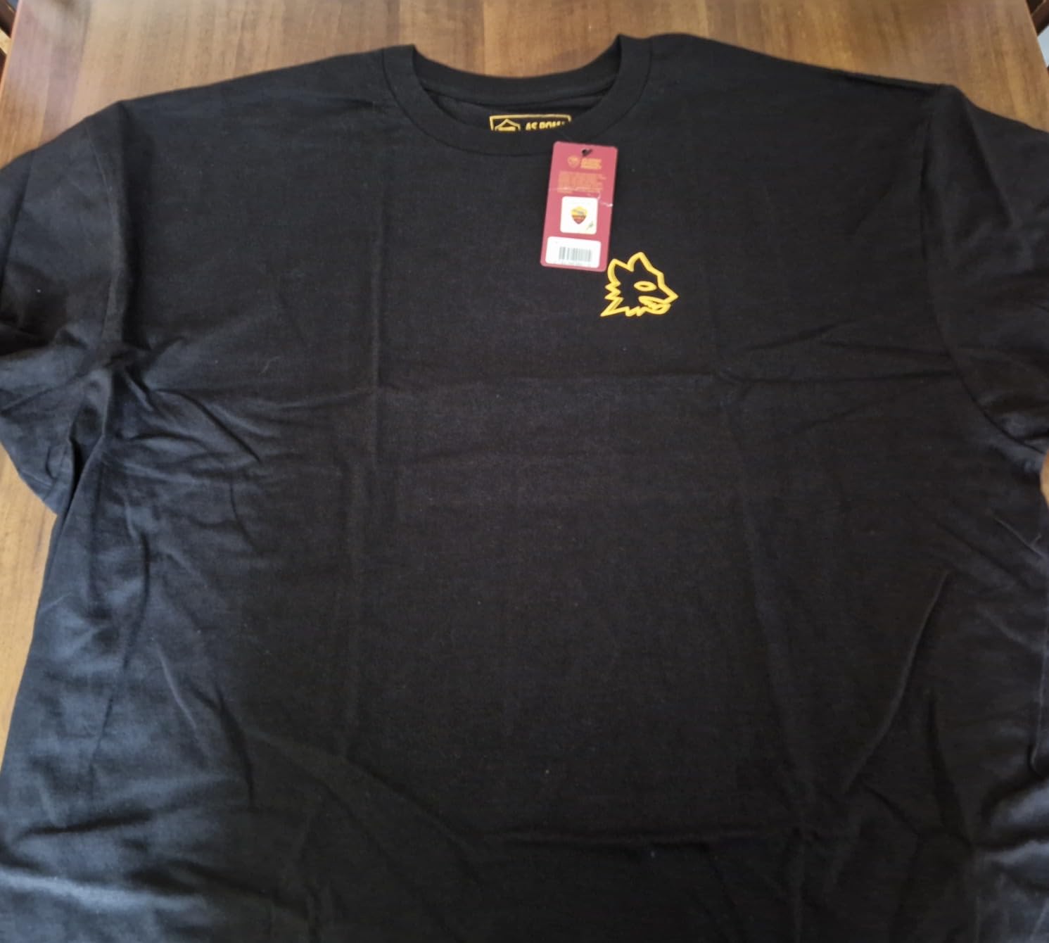 AS Roma T-Shirt Lupa maglietta nera adulto