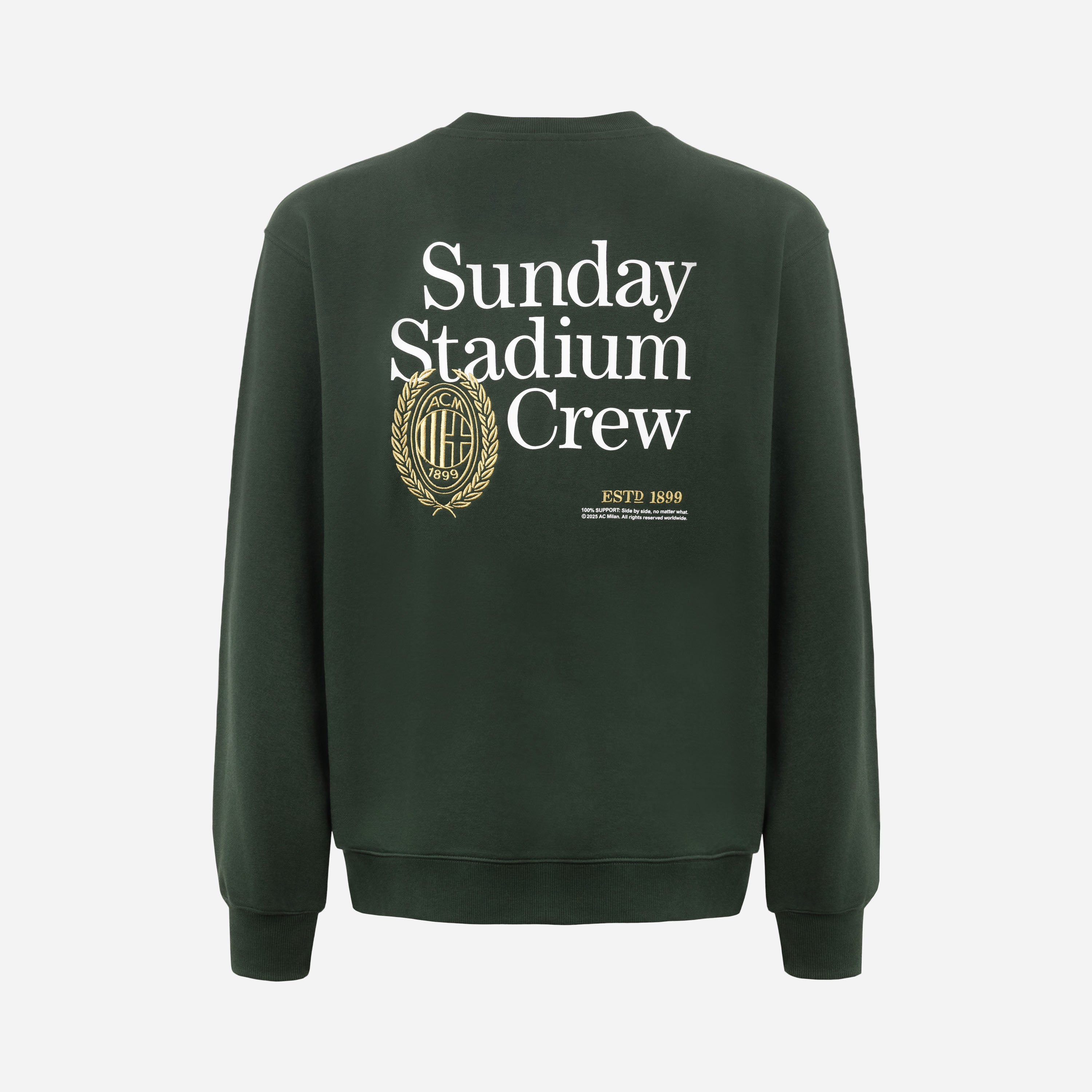 AC Milan Sunday Stadium Crew felpa verde unisex