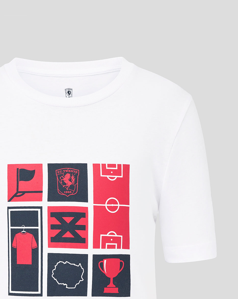 Twente Collage T-shirt 25/26 junior bianco 128 tifoso