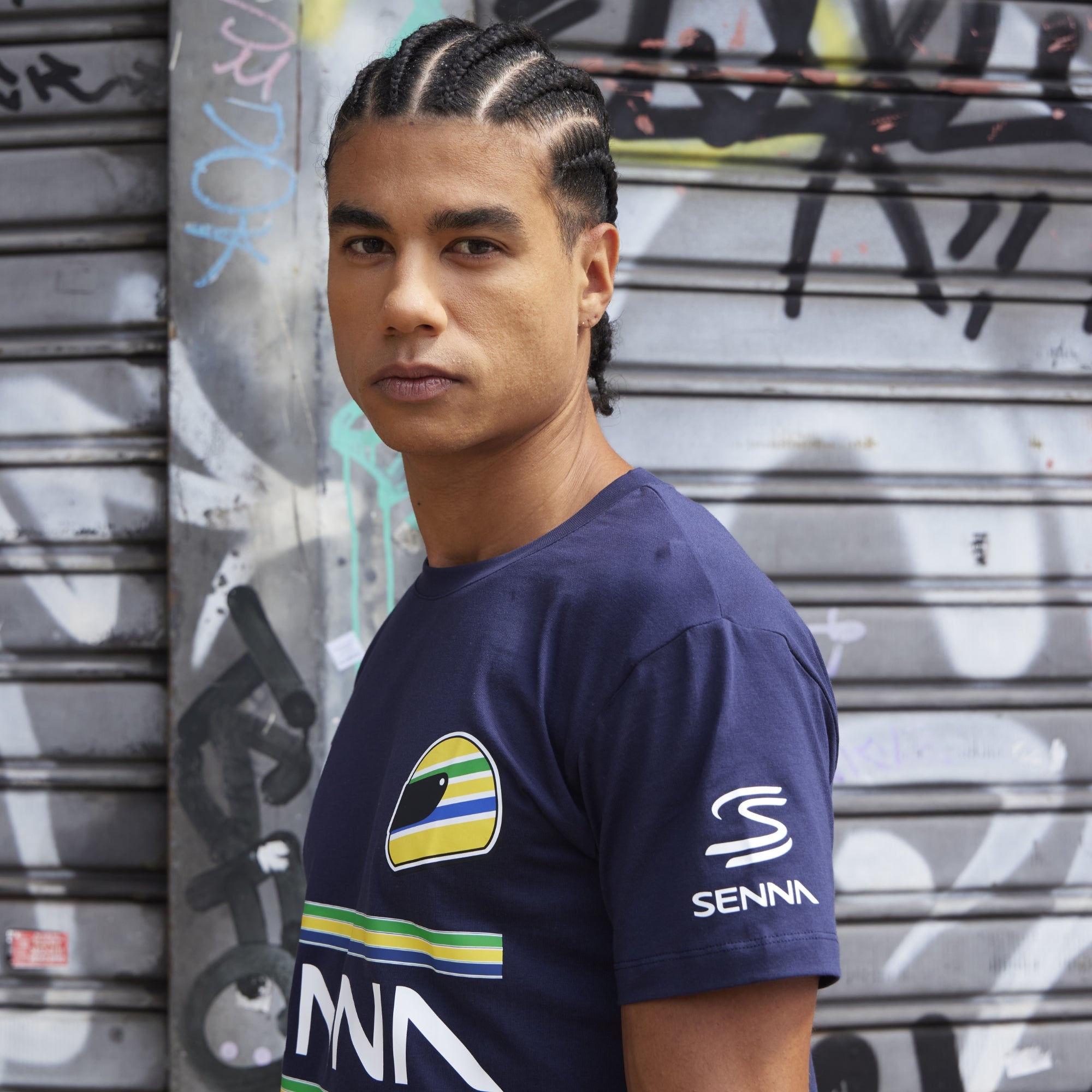 Senna Legacy 12 Stripe Tee Maglietta Cotone Logo Manica