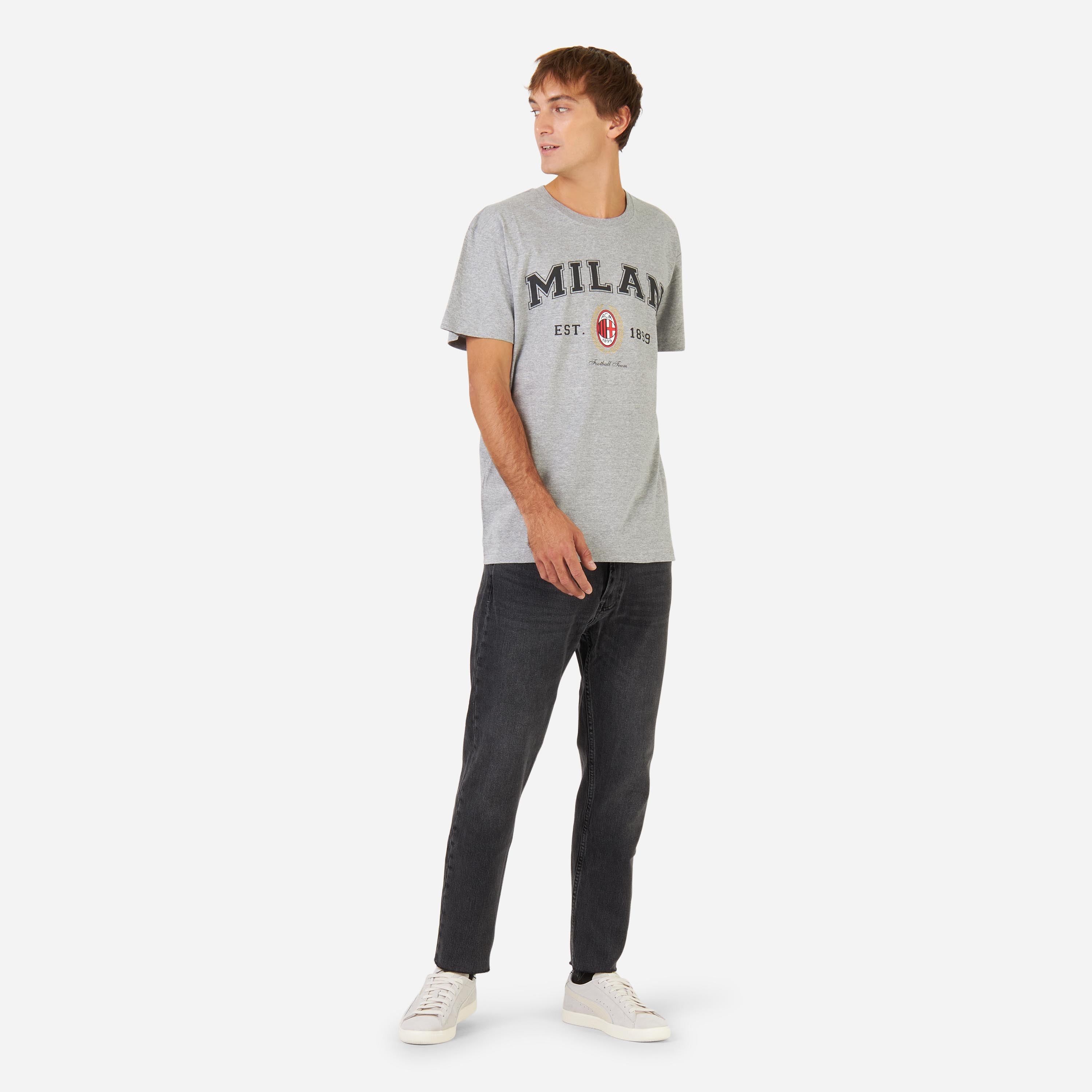 AC Milan College t-shirt grigia uomo taglia L cotone 1899