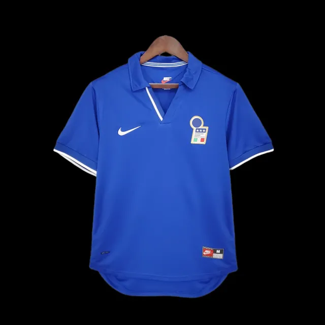 Tifoso Store Italia 1998 Maglia Calcio Azzurra Retro Polo