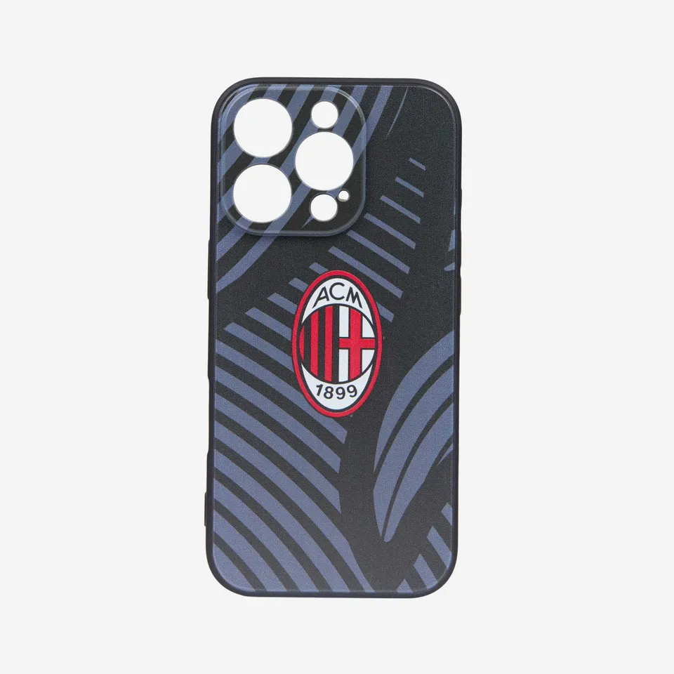 AC Milan Logo cover iPhone 16 nera TPU