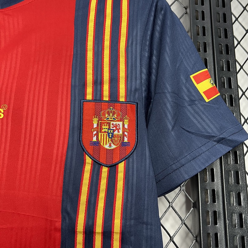 Tifoso Store Spagna 1996 prima maglia calcio retro rossa colletto