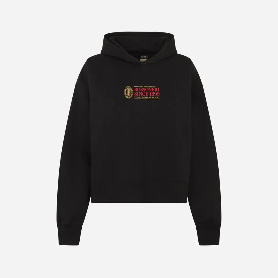 AC Milan Felpe Giacche Milan Rossoneri 1899 felpa crop donna nera