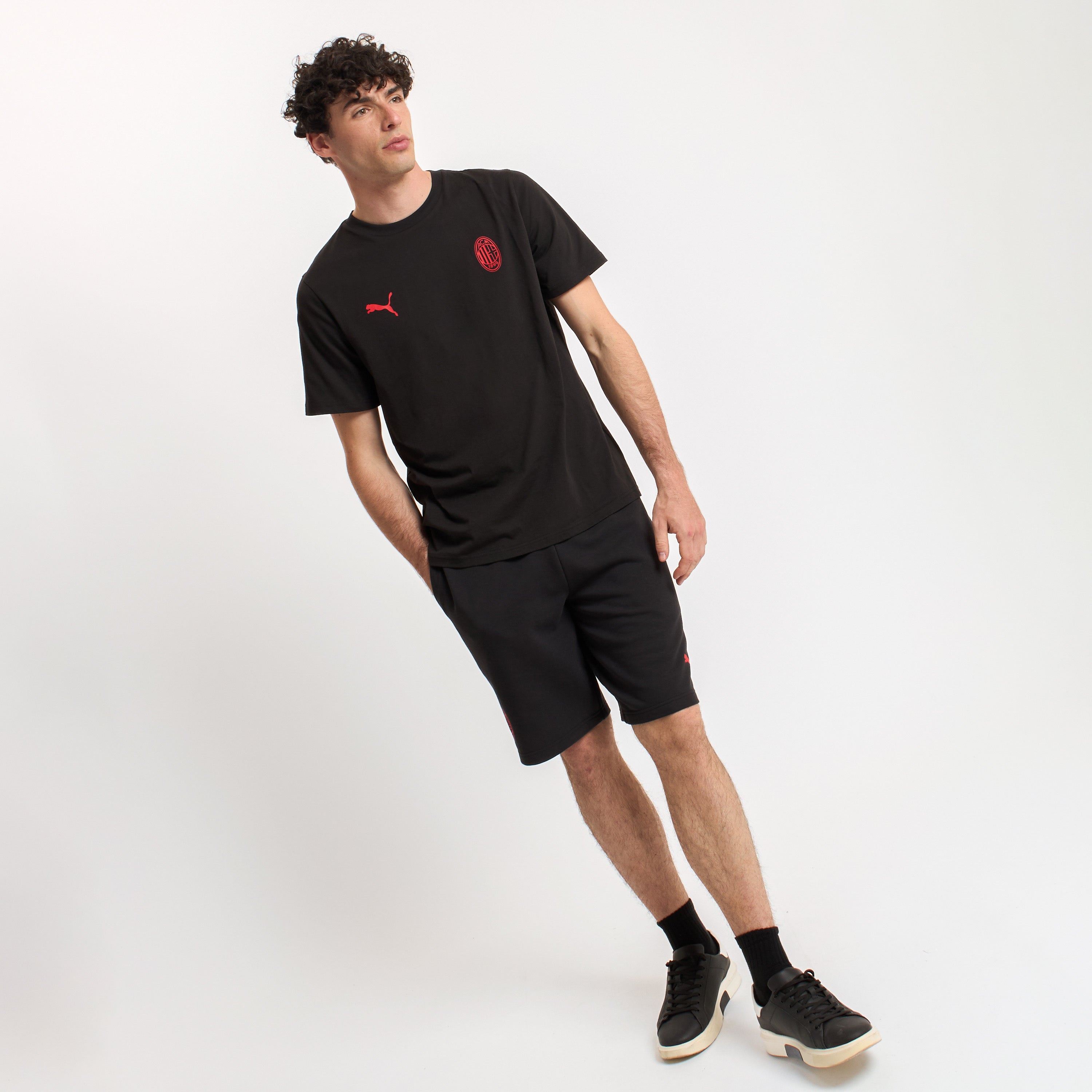 AC Milan Essential T-Shirt Nera Uomo in Cotone