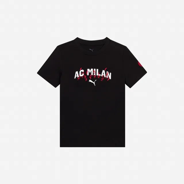 AC Milan Culture t-shirt bimbo nera cotone 6-16 anni