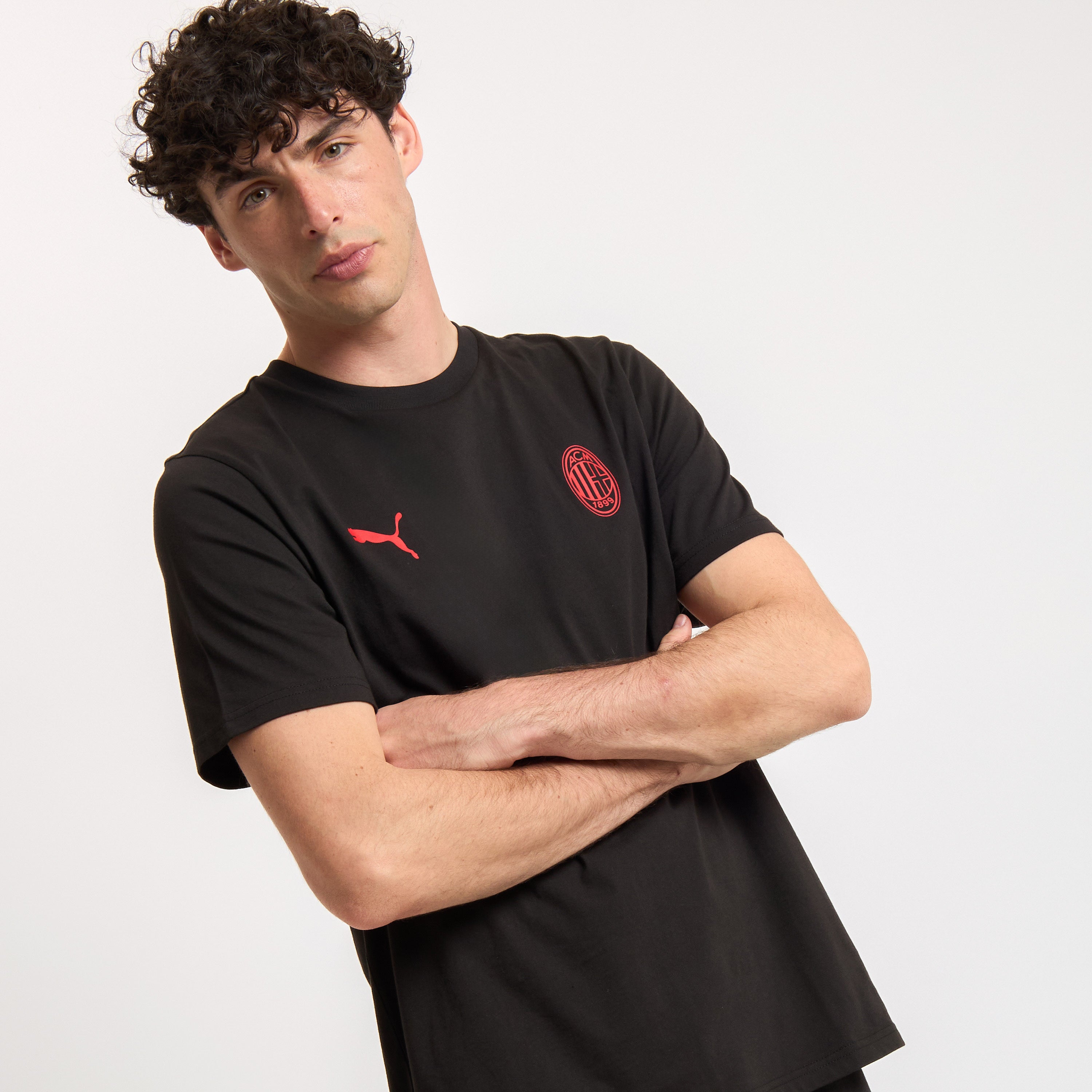 AC Milan Essential T-Shirt Nera Uomo in Cotone