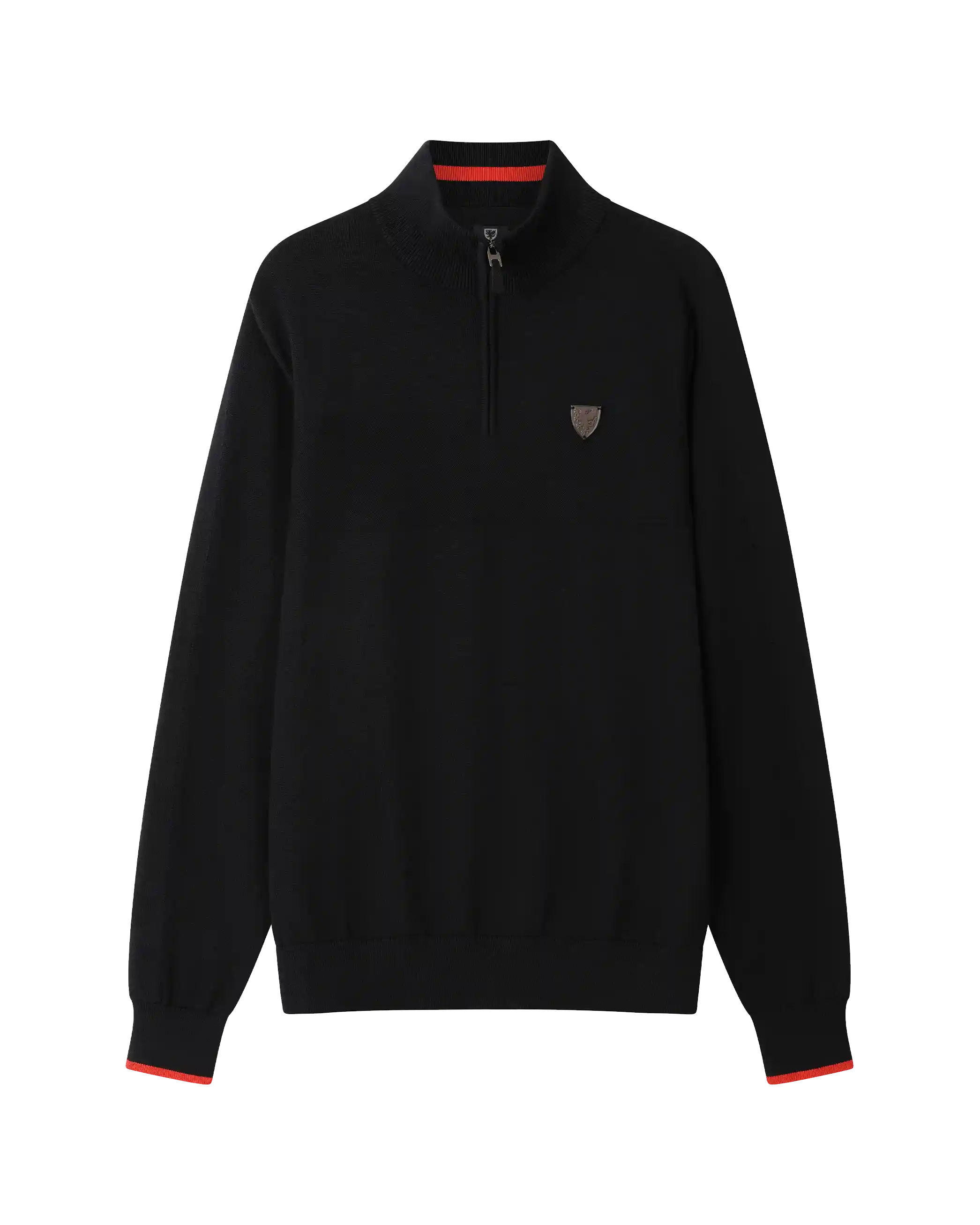 Wales Fanwear 1876 Knitted felpa 1/4 zip nera