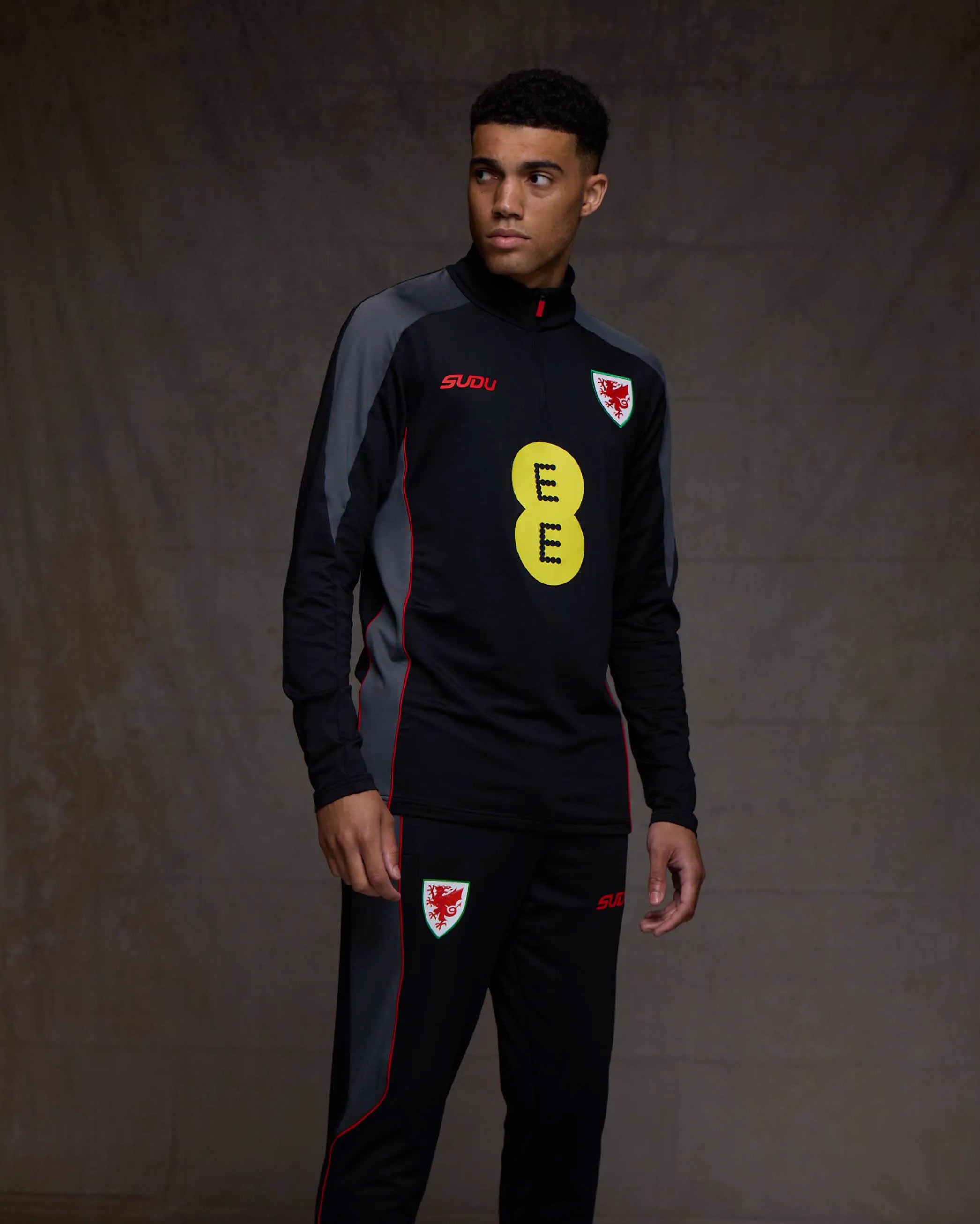 Wales Training SUDU top 1/4 zip nero traspirante