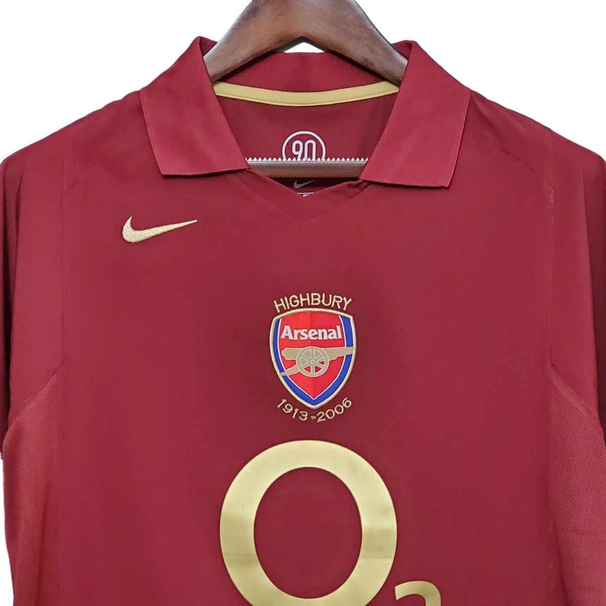Arsenal 2005/06 Highbury prima maglia retro rosso ribes