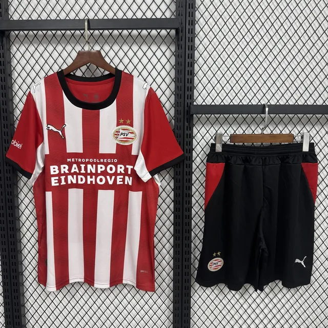 PSV Eindhoven Home 2026/27 completo maglia strisce biancorosse