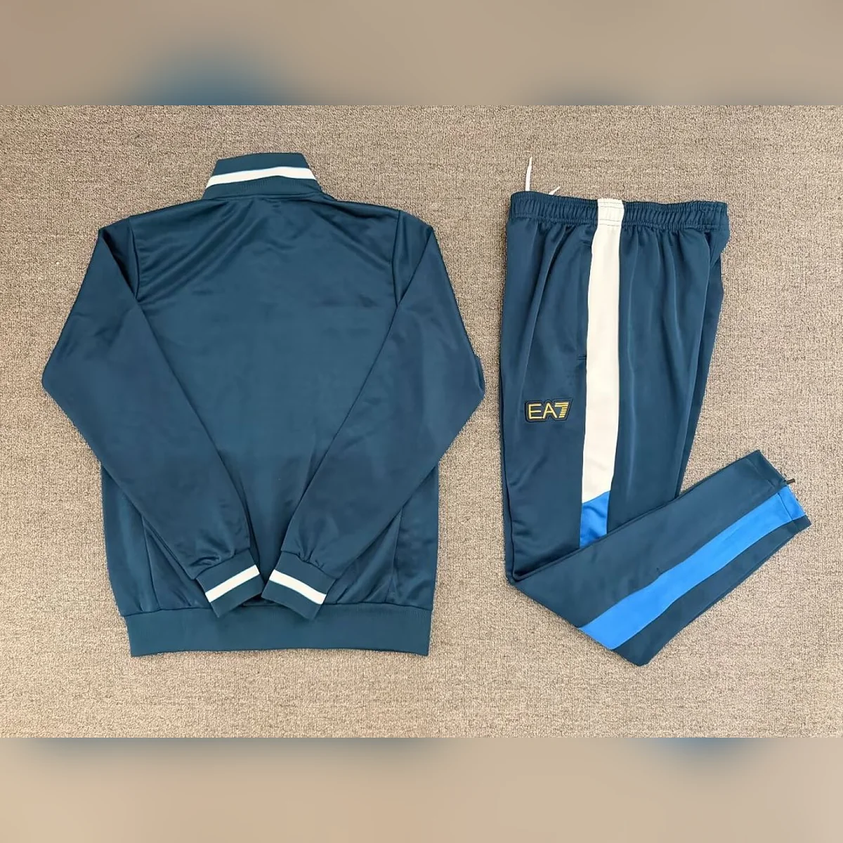 Napoli EA7 2026/27 tuta blu petrolio full zip