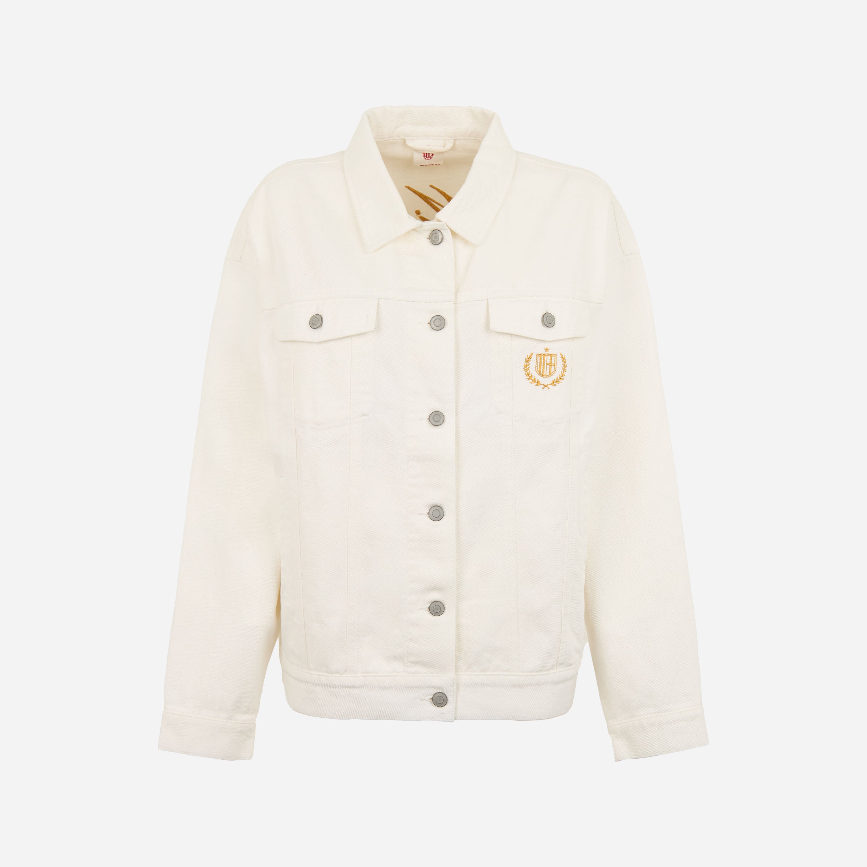 AC Milan giacca denim bianca donna ricamata XS