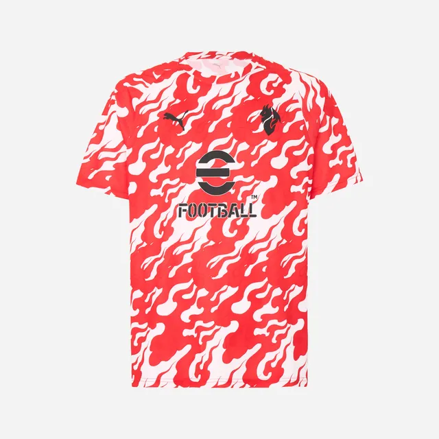 AC Milan Allenamento Prematch 2025/26 maglia rosso bianco traspirante