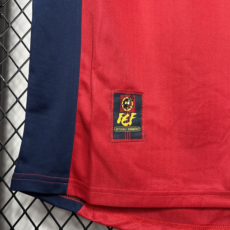 Tifoso Store Spagna 1998 maglia retro rossa maniche blu