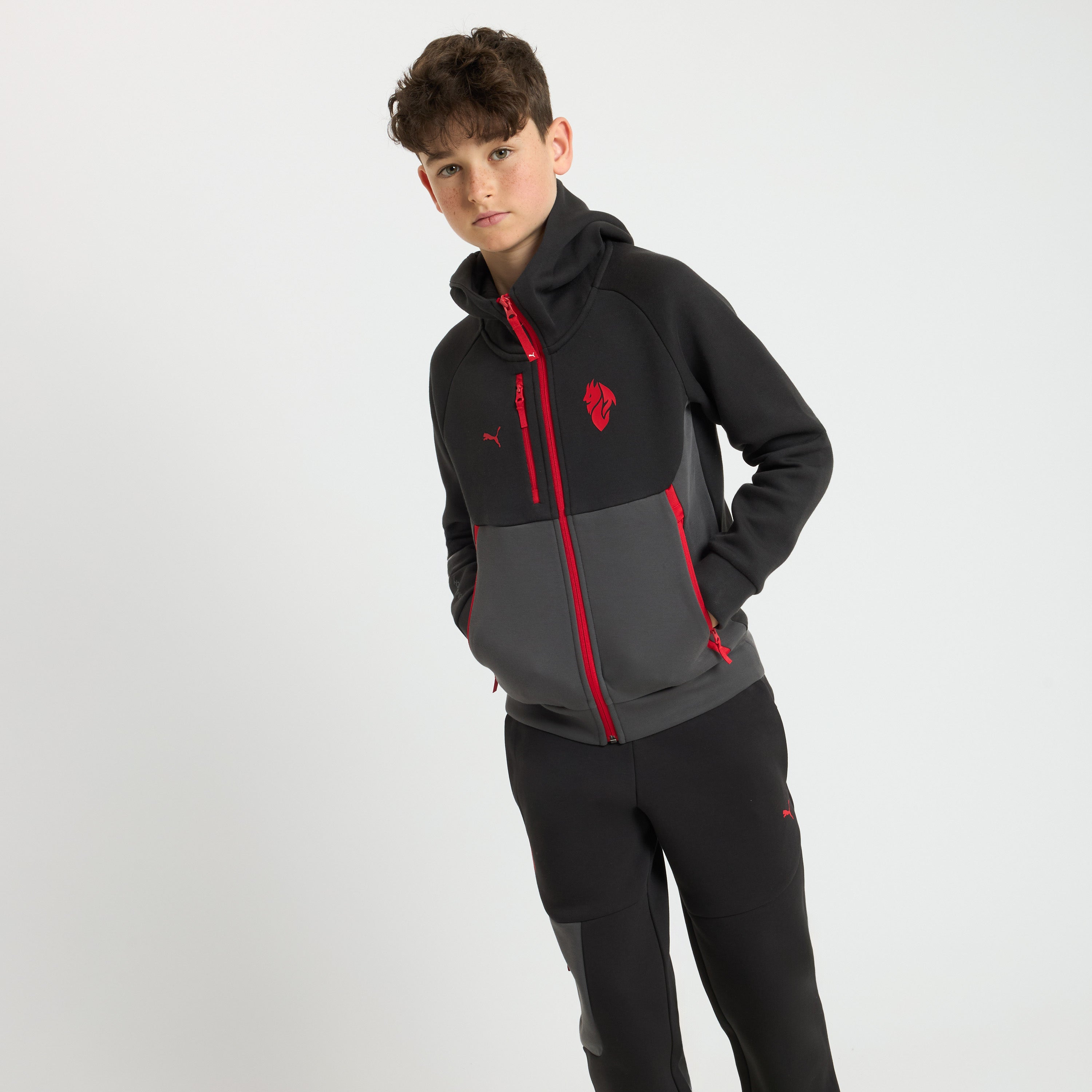 AC Milan Pumatech 2025/26 giacca bambini nera con zip 8 anni