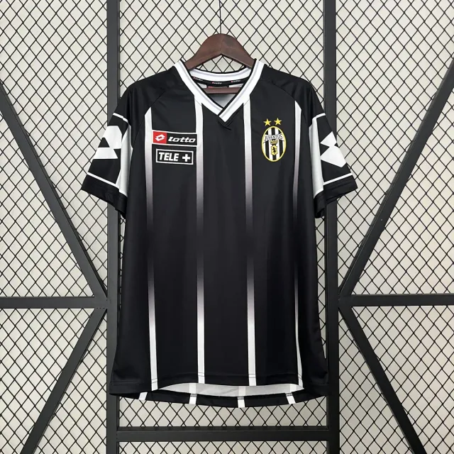 Juventus 2000/01 Seconda Maglia Calcio Away Nera Retro