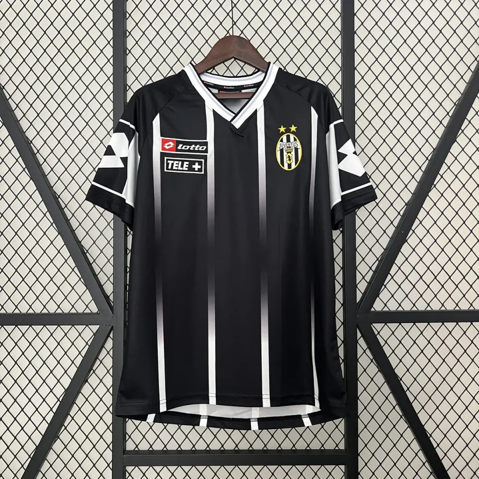 Juventus 2000/01 Seconda Maglia Calcio Away Nera Retro