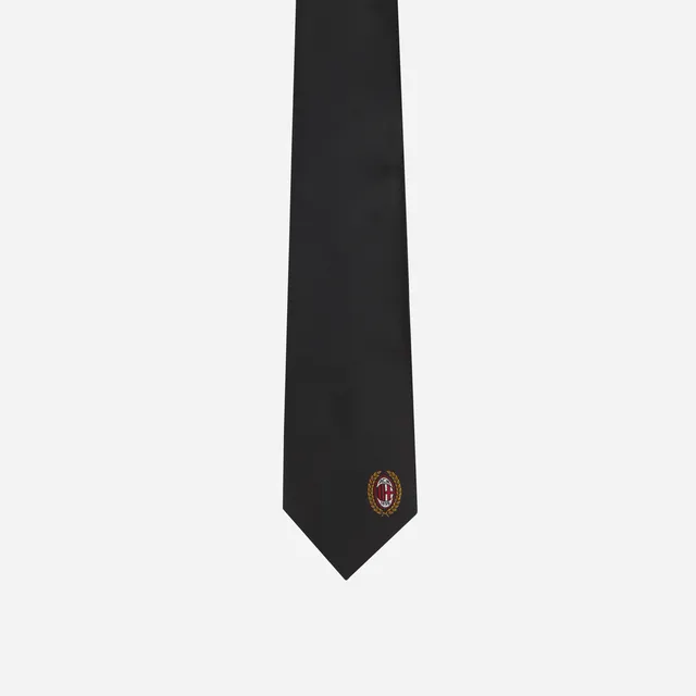 AC Milan cravatta nera logo oro cofanetto regalo
