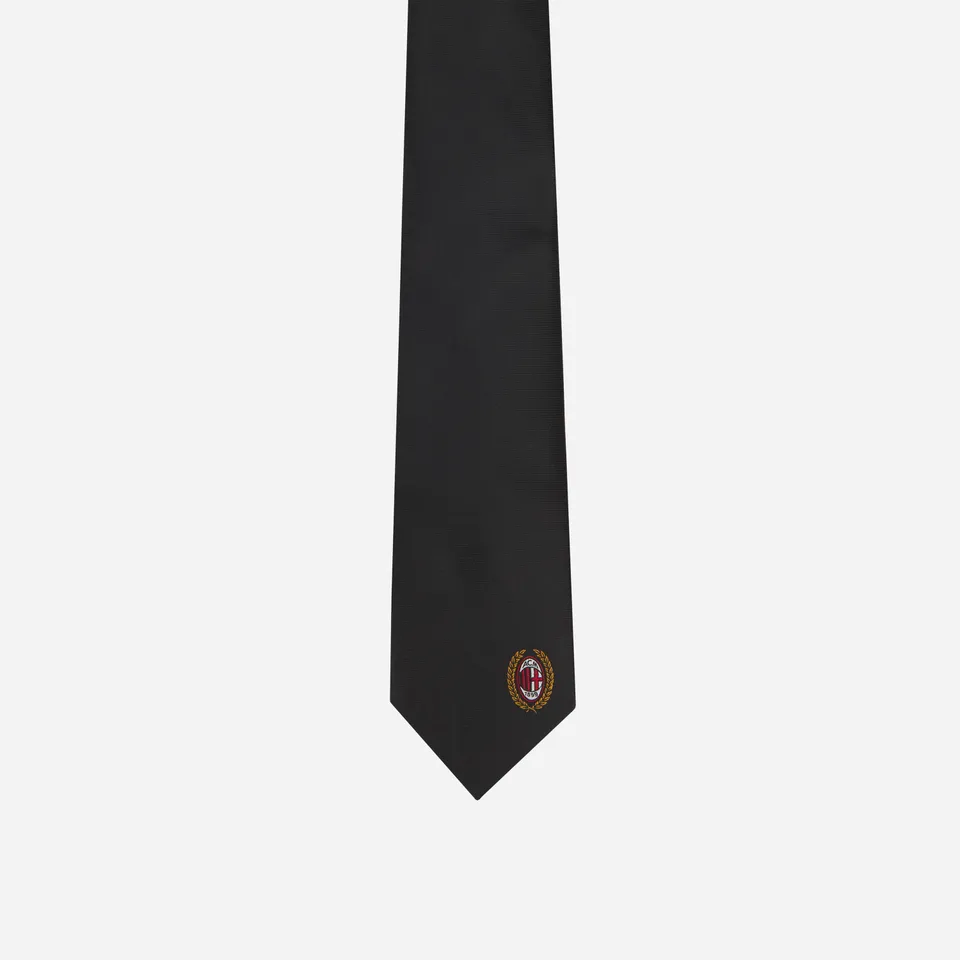 AC Milan cravatta nera logo oro cofanetto regalo