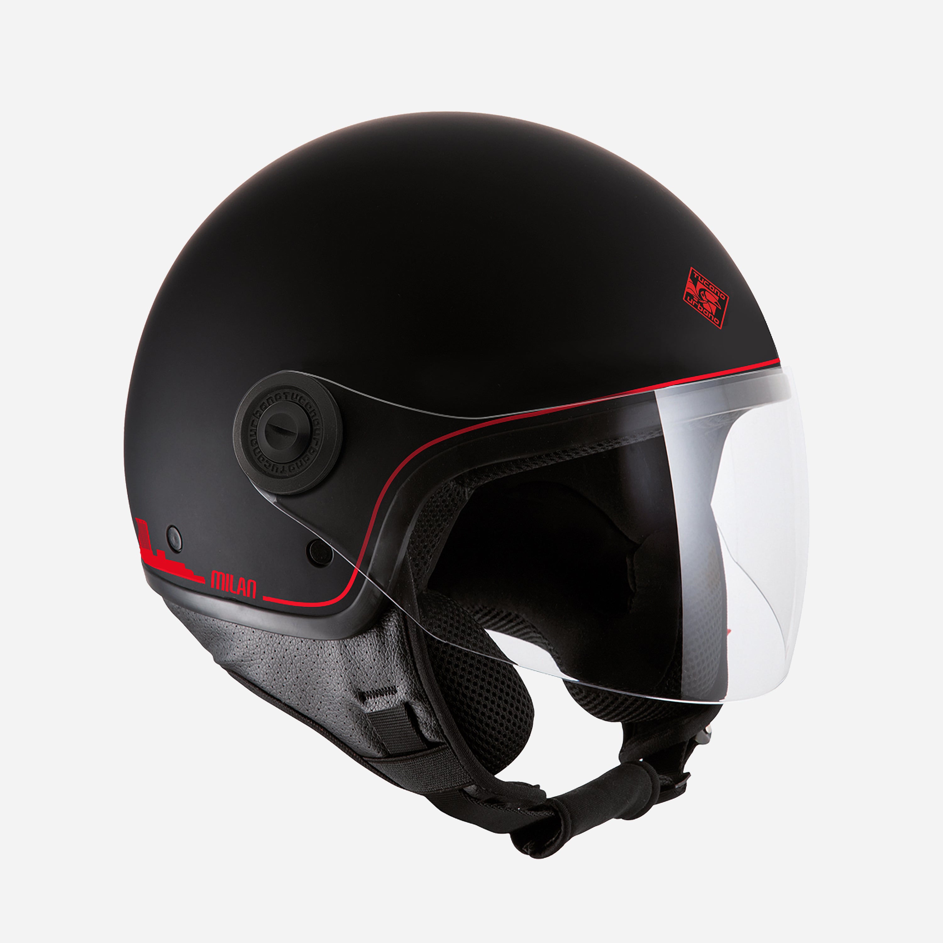 Tucano Urbano x Milan Casco El'Jettin Nero Demi-Jet