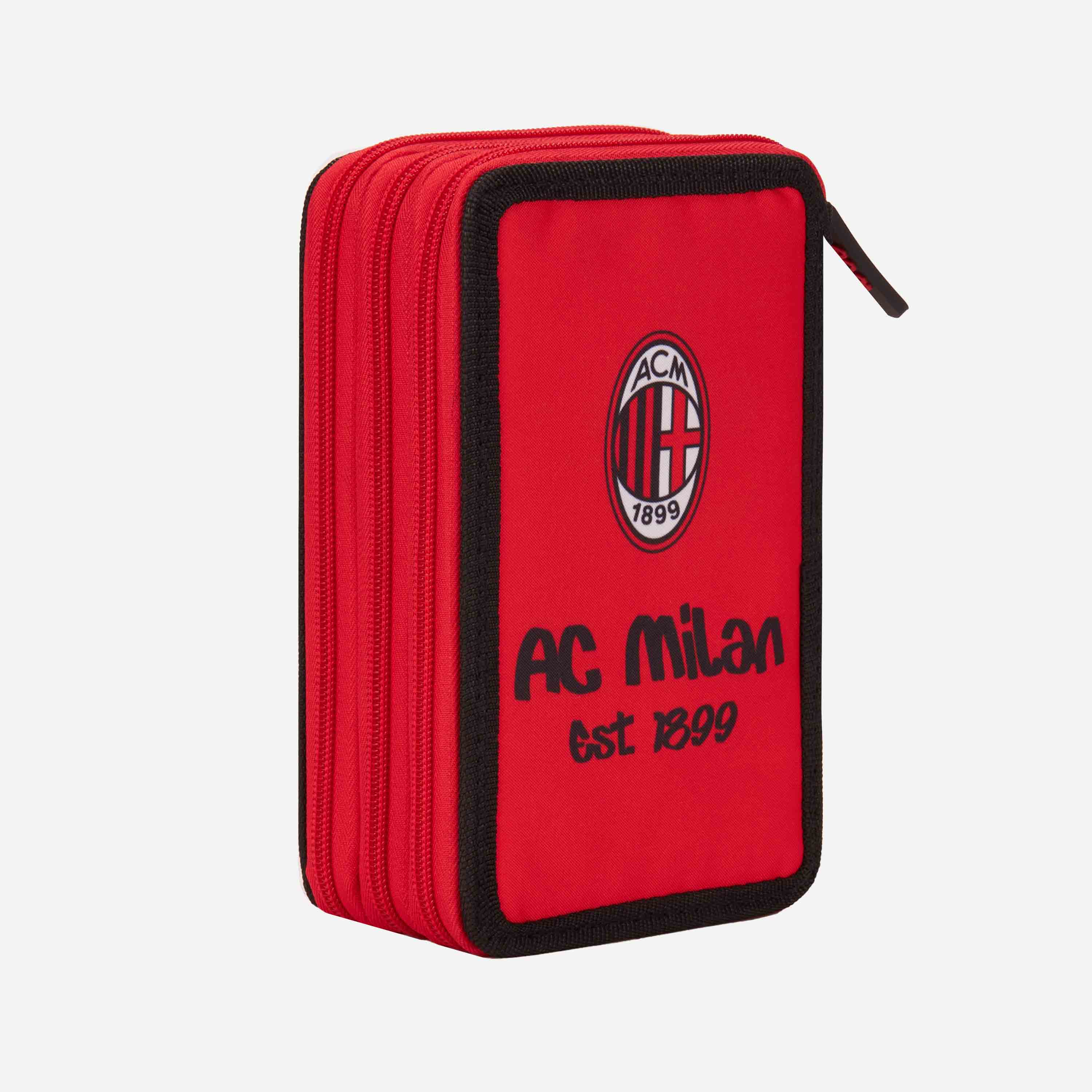 AC Milan astuccio scuola 3 zip con cancelleria