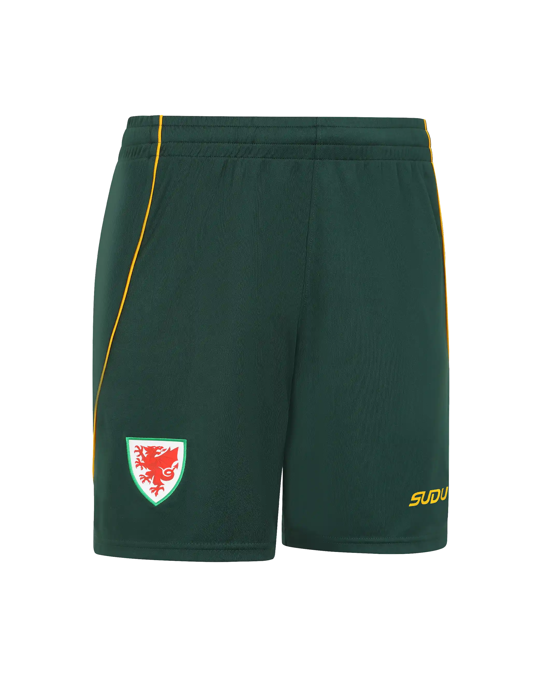 Wales SUDU 2026-27 short away junior verdi Melyn