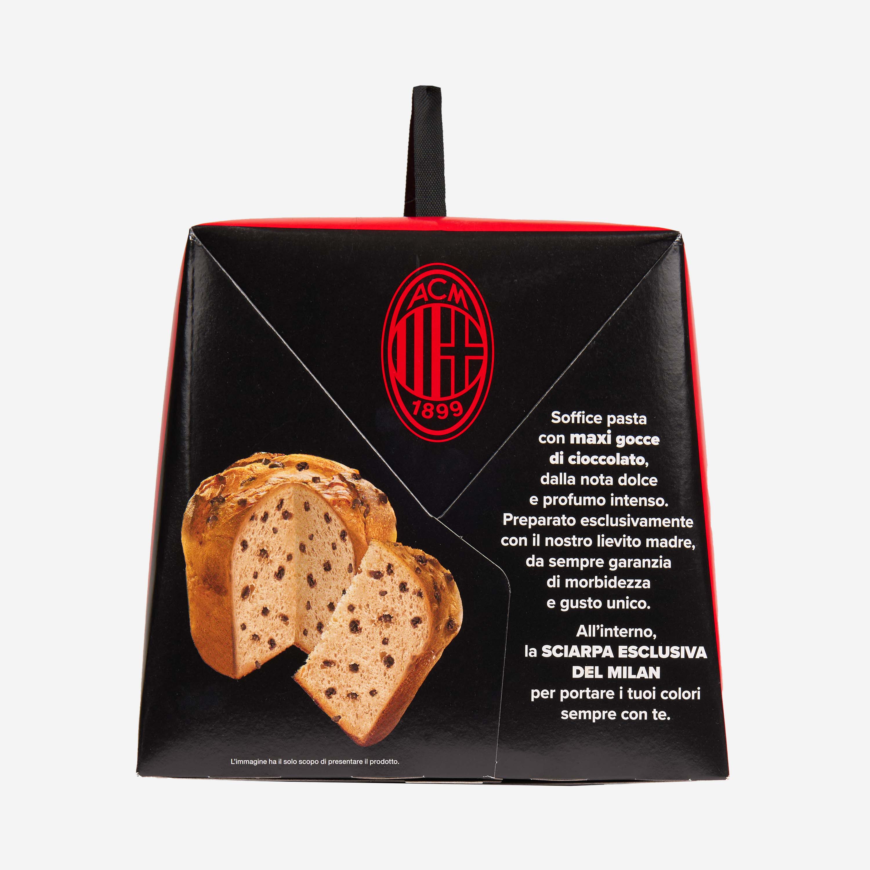 AC Milan Panettone con sciarpa gocce cioccolato 500 g