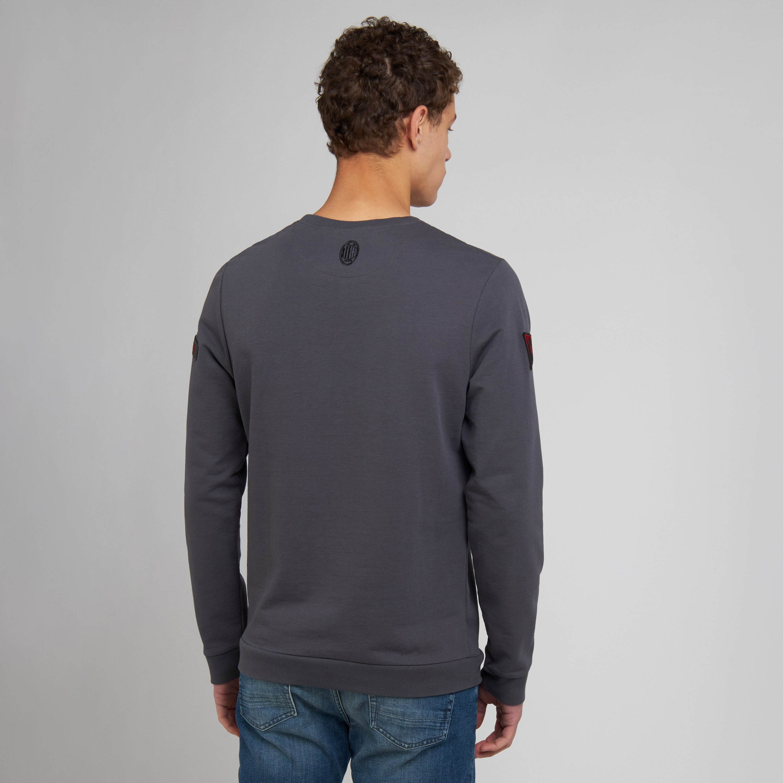 AC Milan College Collection Crewneck felpa grigia uomo