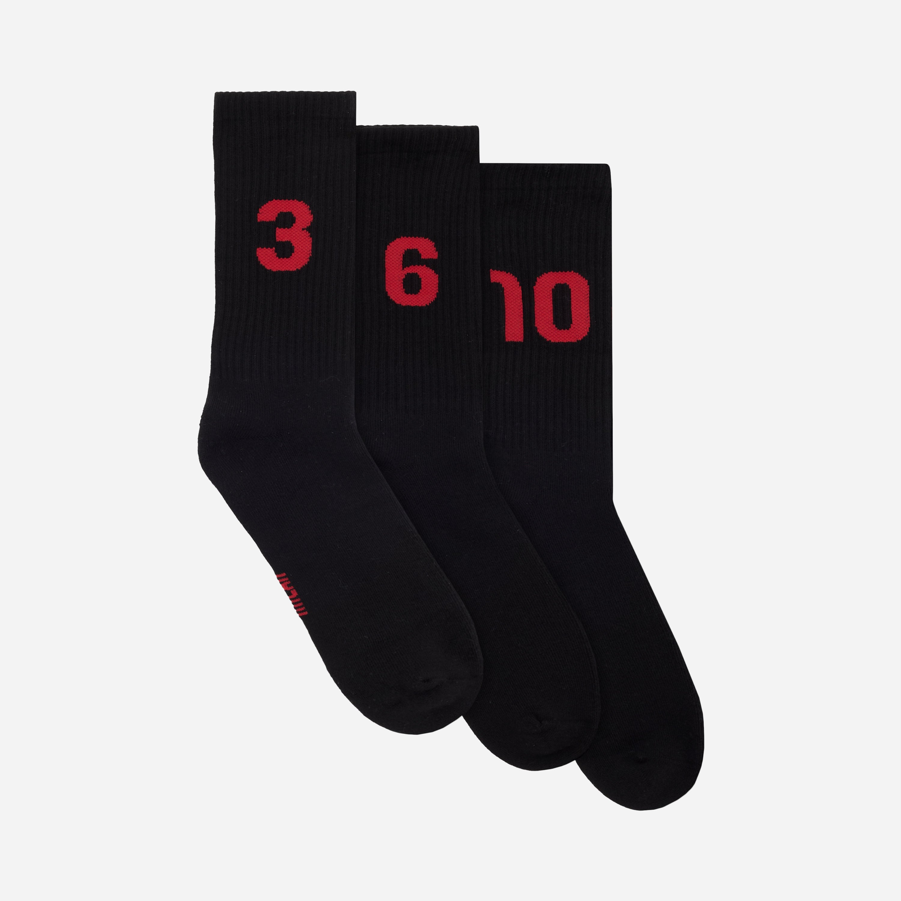 AC Milan set 3 calzini numeri neri cotone 42