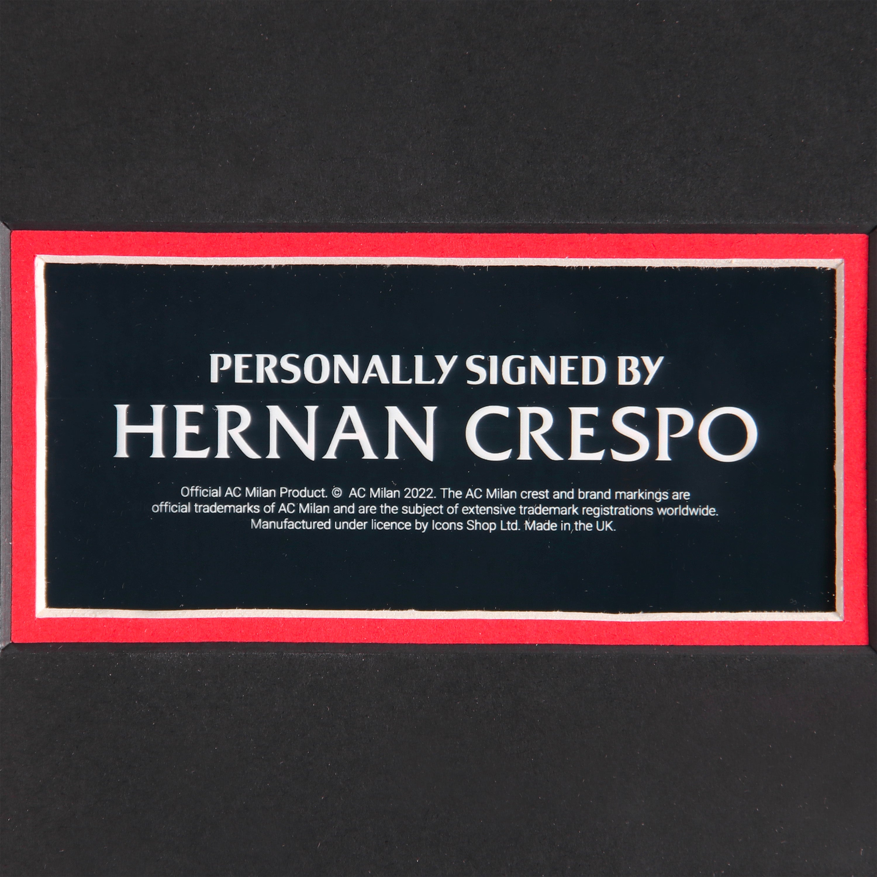 AC Milan 2004/05 maglia Crespo firmata incorniciata
