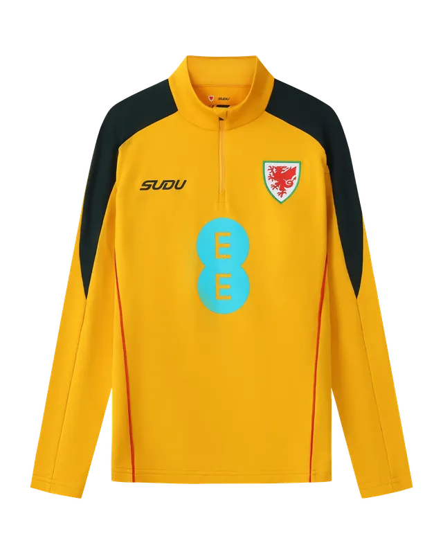 Wales Training SUDU 2026-27 felpa zip gialla uomo