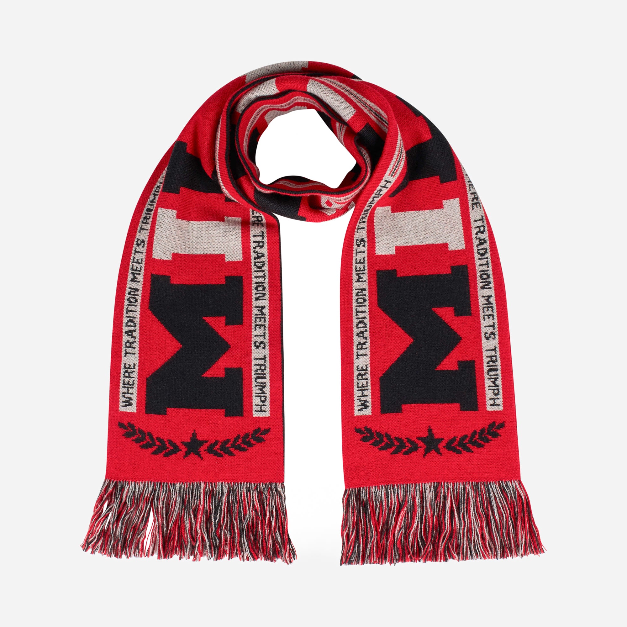 AC Milan College sciarpa rosso nero grigio lana
