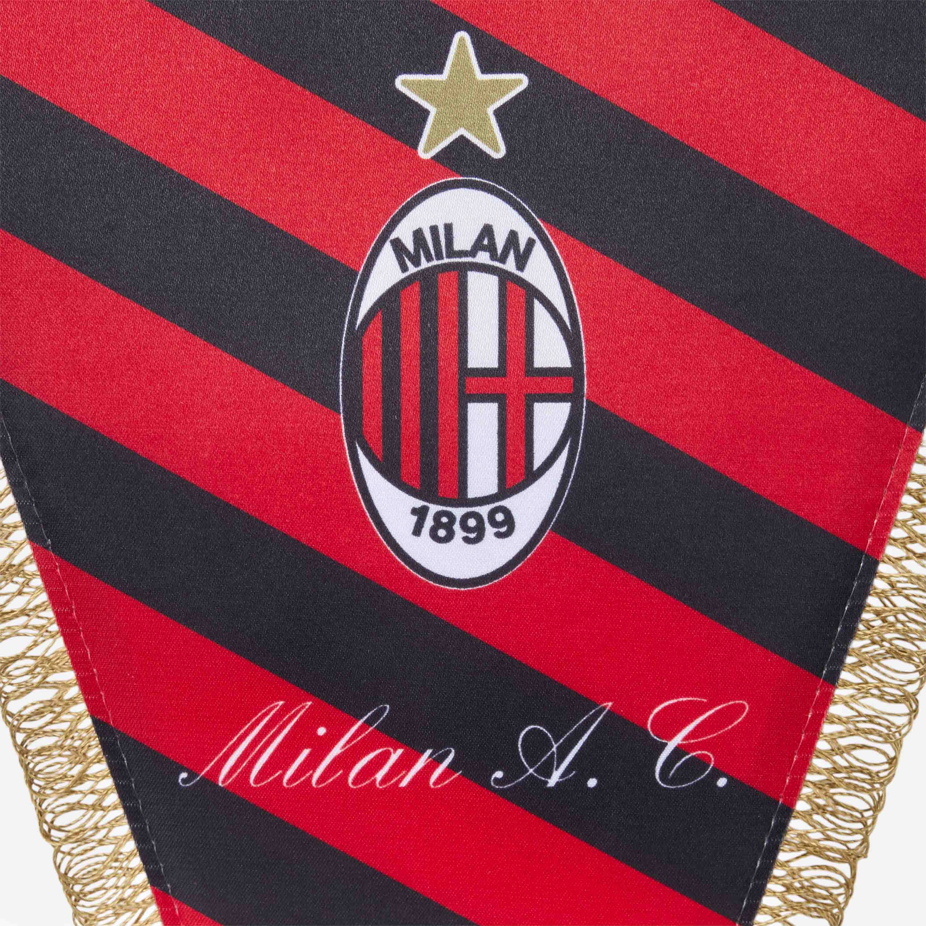 AC Milan Retro anni 90 gagliardetto rosso nero frange oro