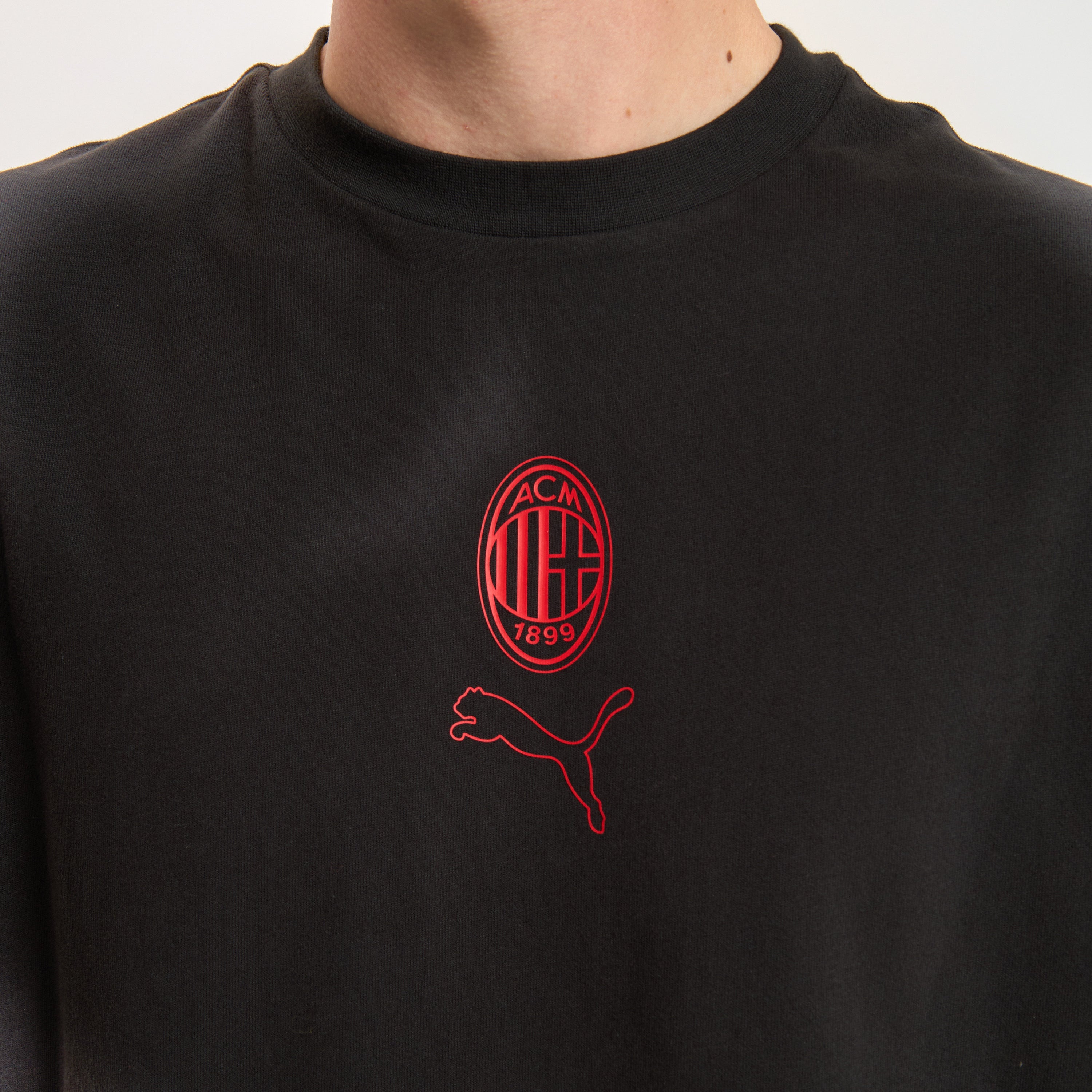 AC Milan Football Statement maglietta nera oversize cotone