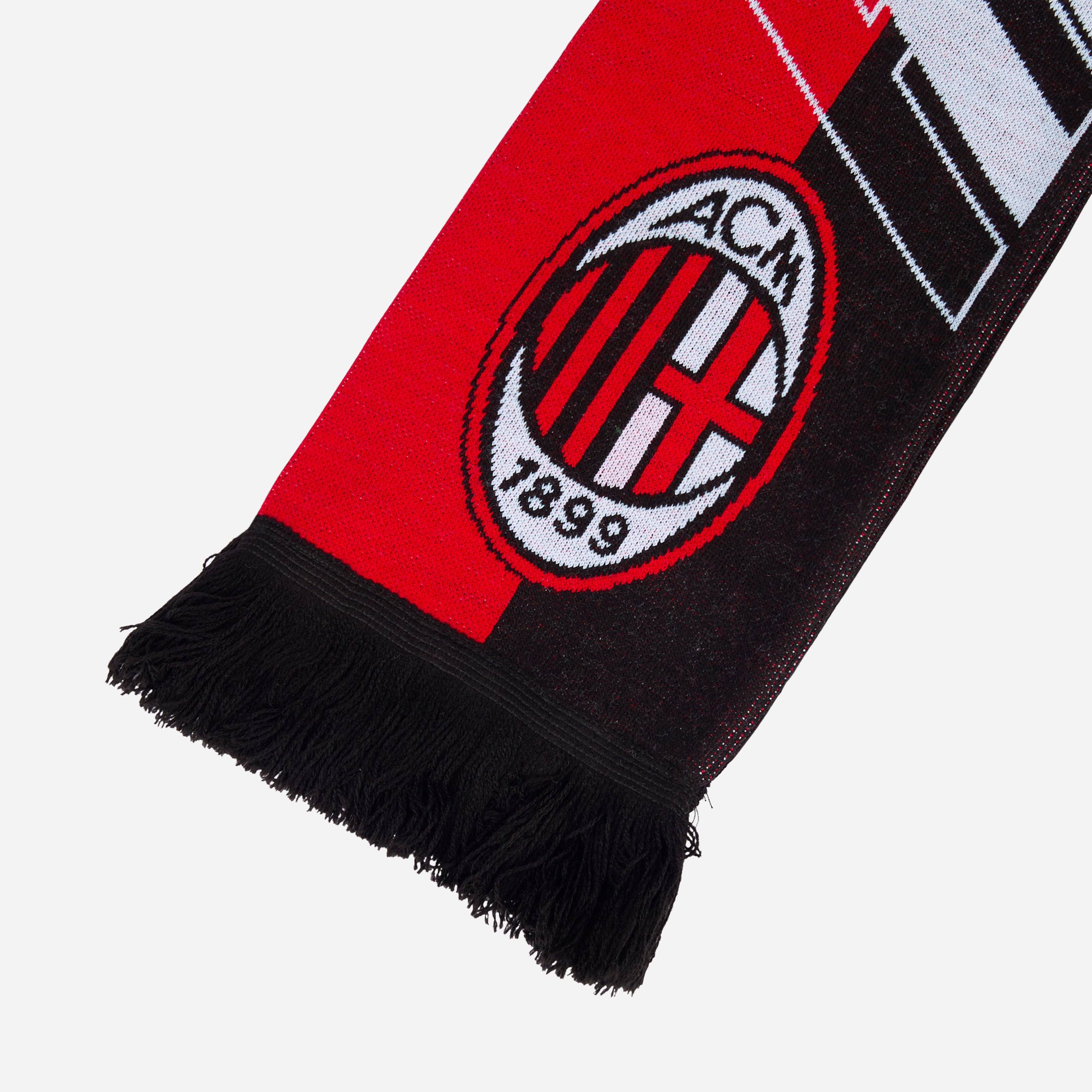 AC Milan Sciarpa Rossoneri a Righe Rossonera Frange Nere