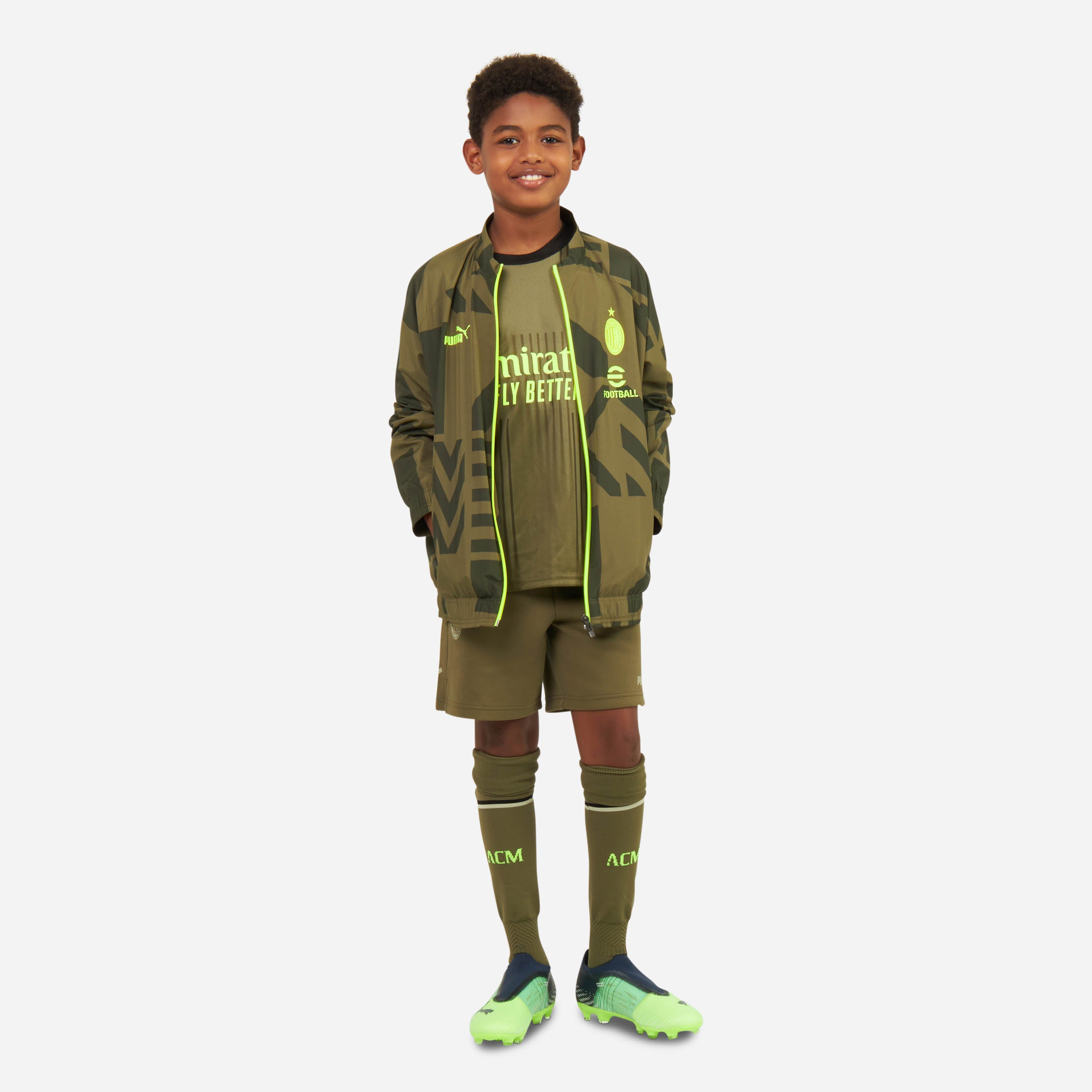 AC Milan Prematch 2022/23 Giacca Bambino Zip Drycell