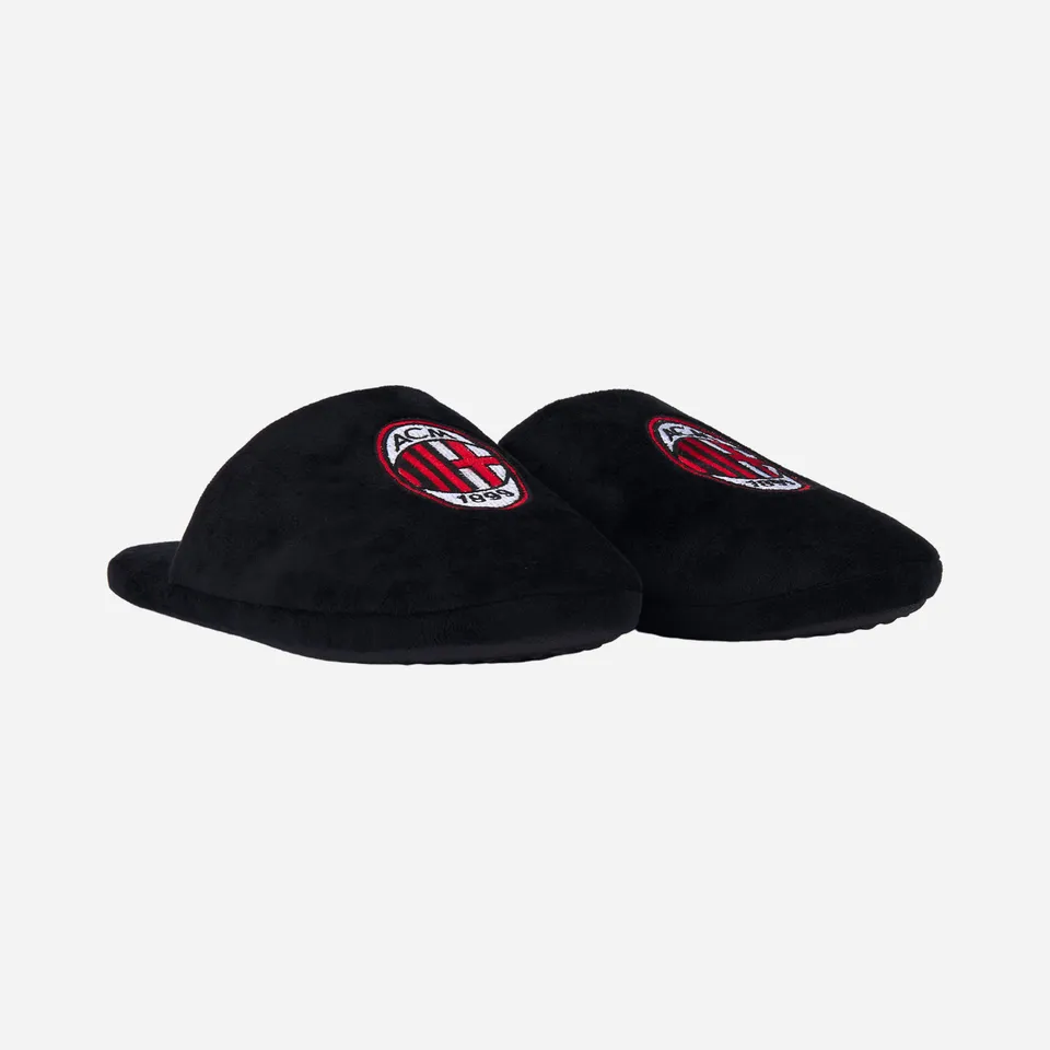 AC Milan ciabatte nere uomo logo ricamato