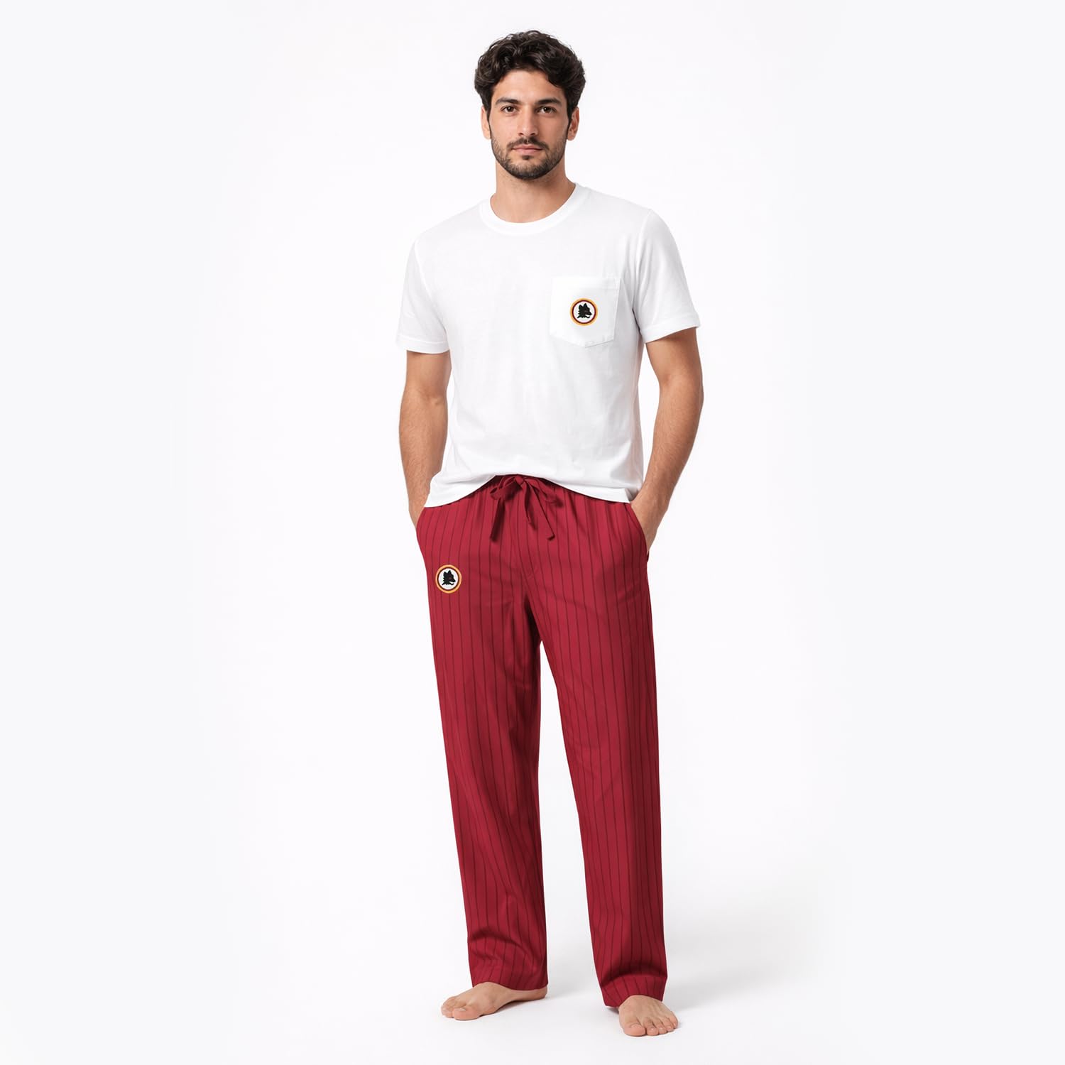 Roma Fanshop Abbigliamento pigiama uomo L lupetto cotone