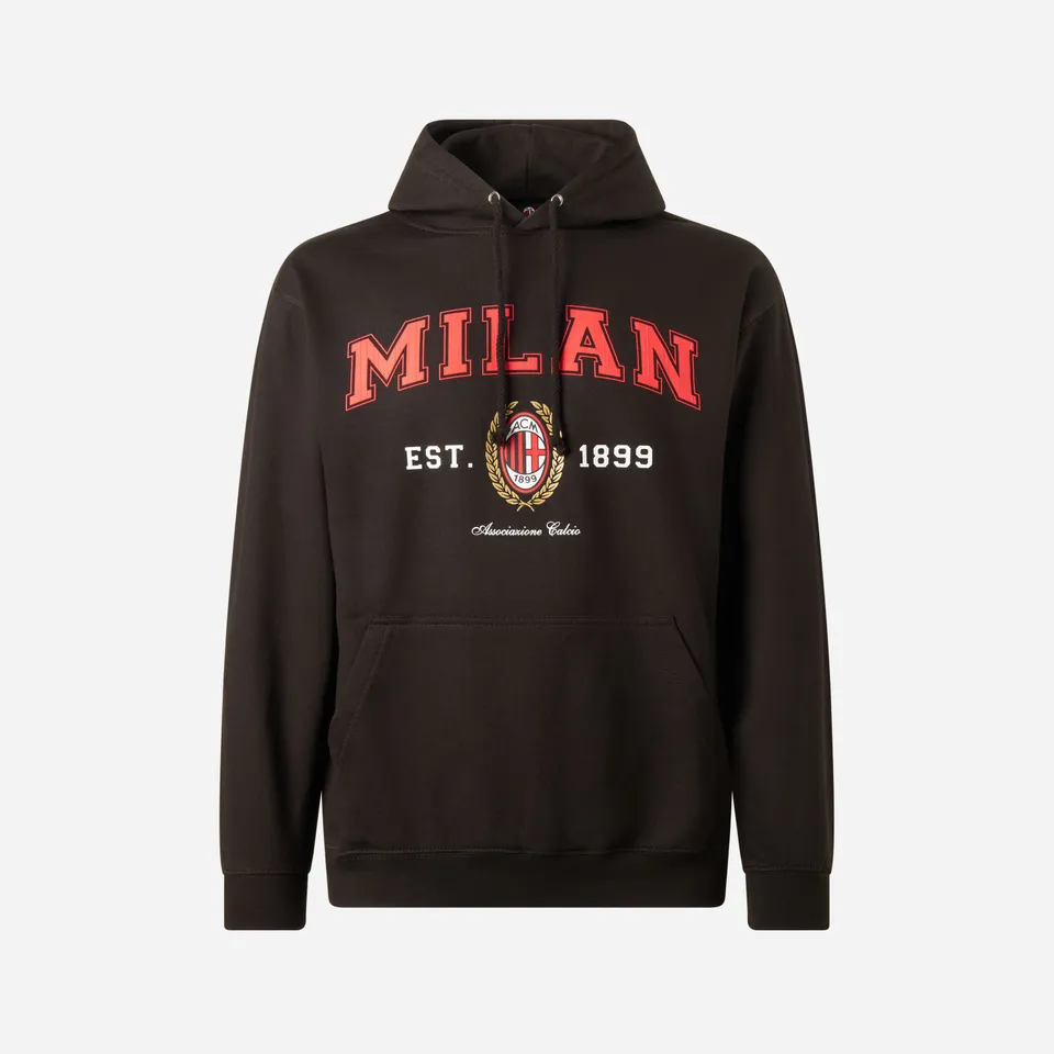 AC Milan College Felpa Cappuccio Uomo Cotone Taglia Regolare