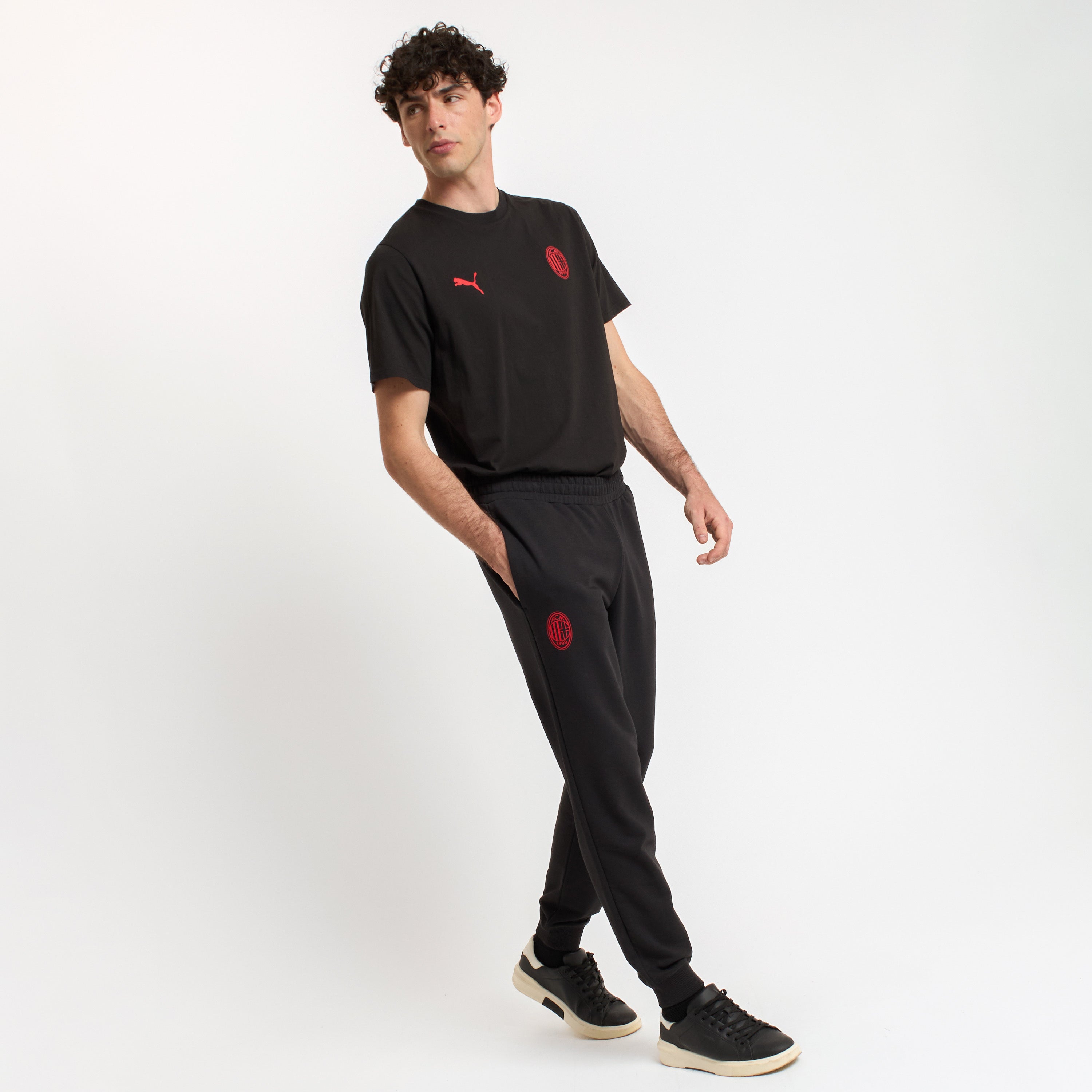 AC Milan Essential pantaloni tuta uomo neri cotone