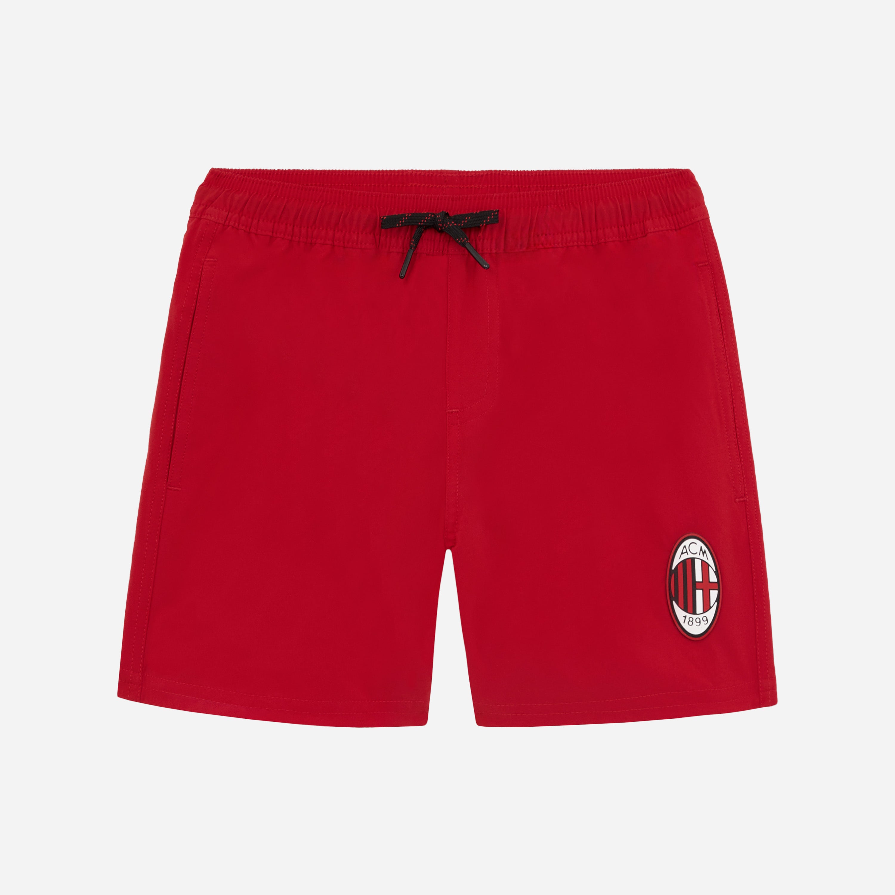 AC Milan Costume Mare Bambino shorts rossi con logo silicone