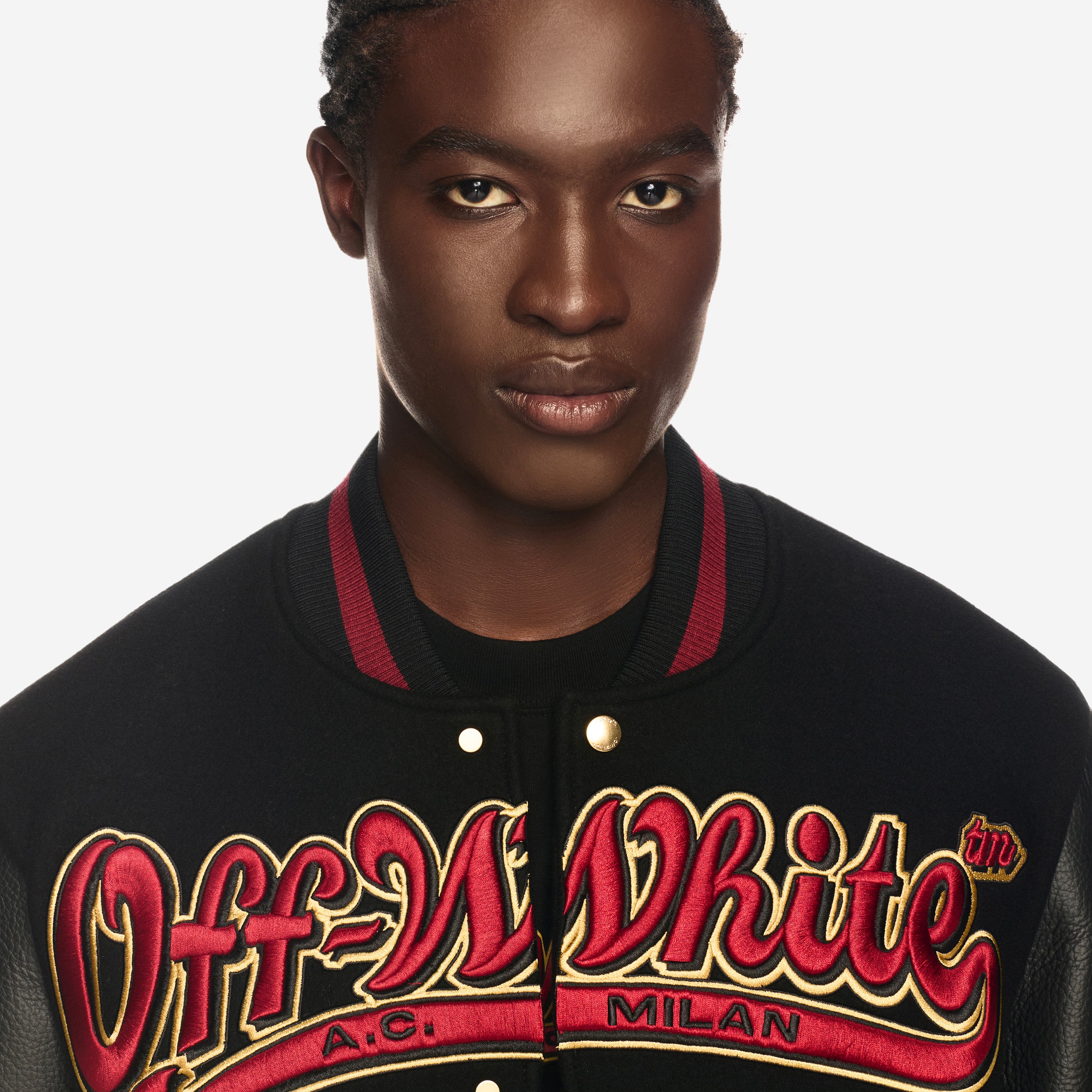 AC Milan Off-White varsity jacket giacca ricamata
